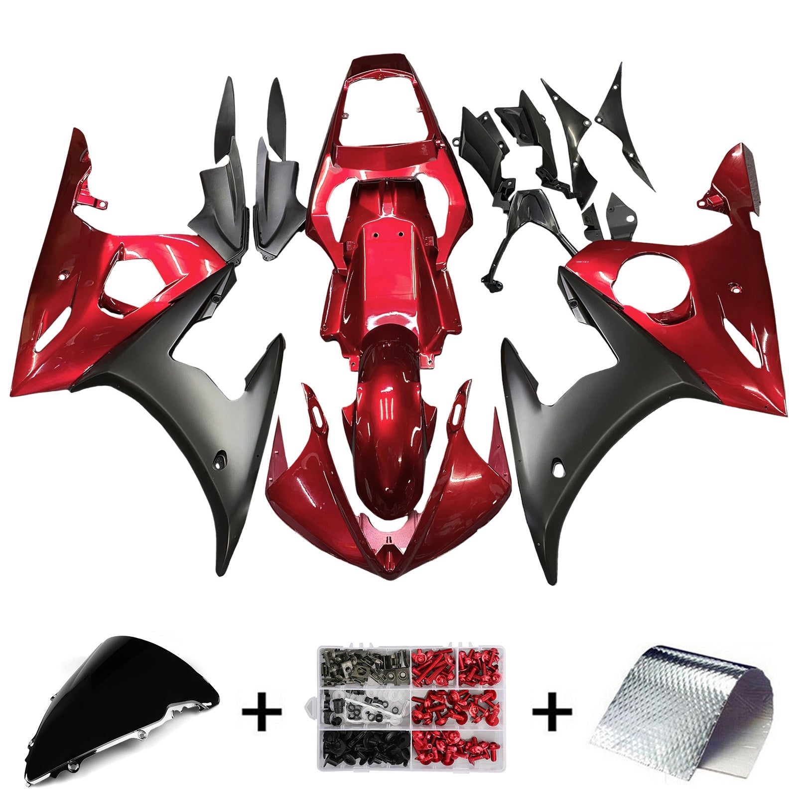 Amotopart Yamaha YZF 600 R6 2005 Red & Black Failing Kit