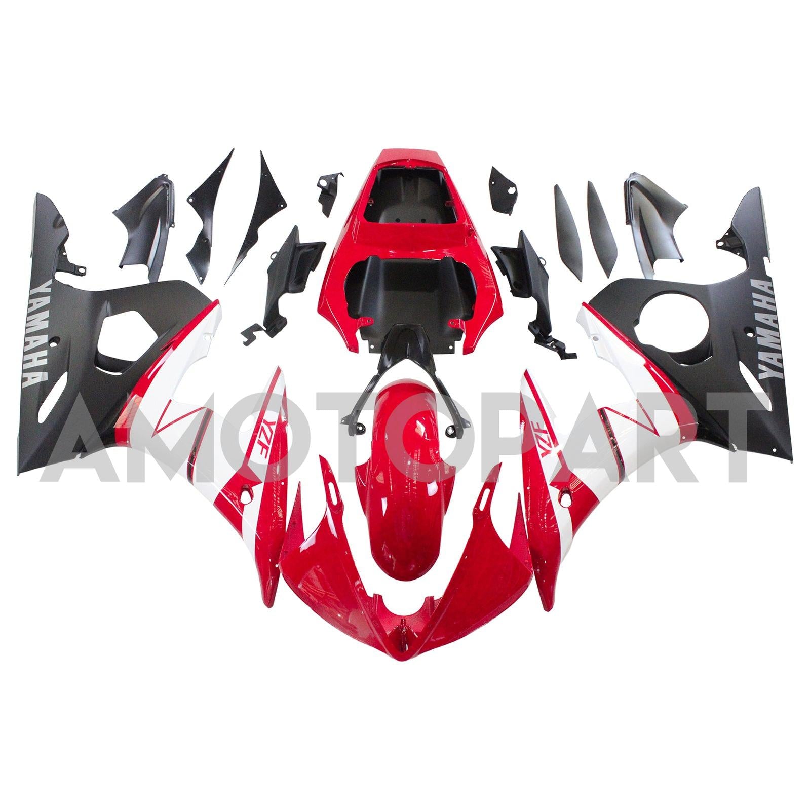 Amotopart Yamaha YZF 600 R6 2005 Red & White Fairing Kit