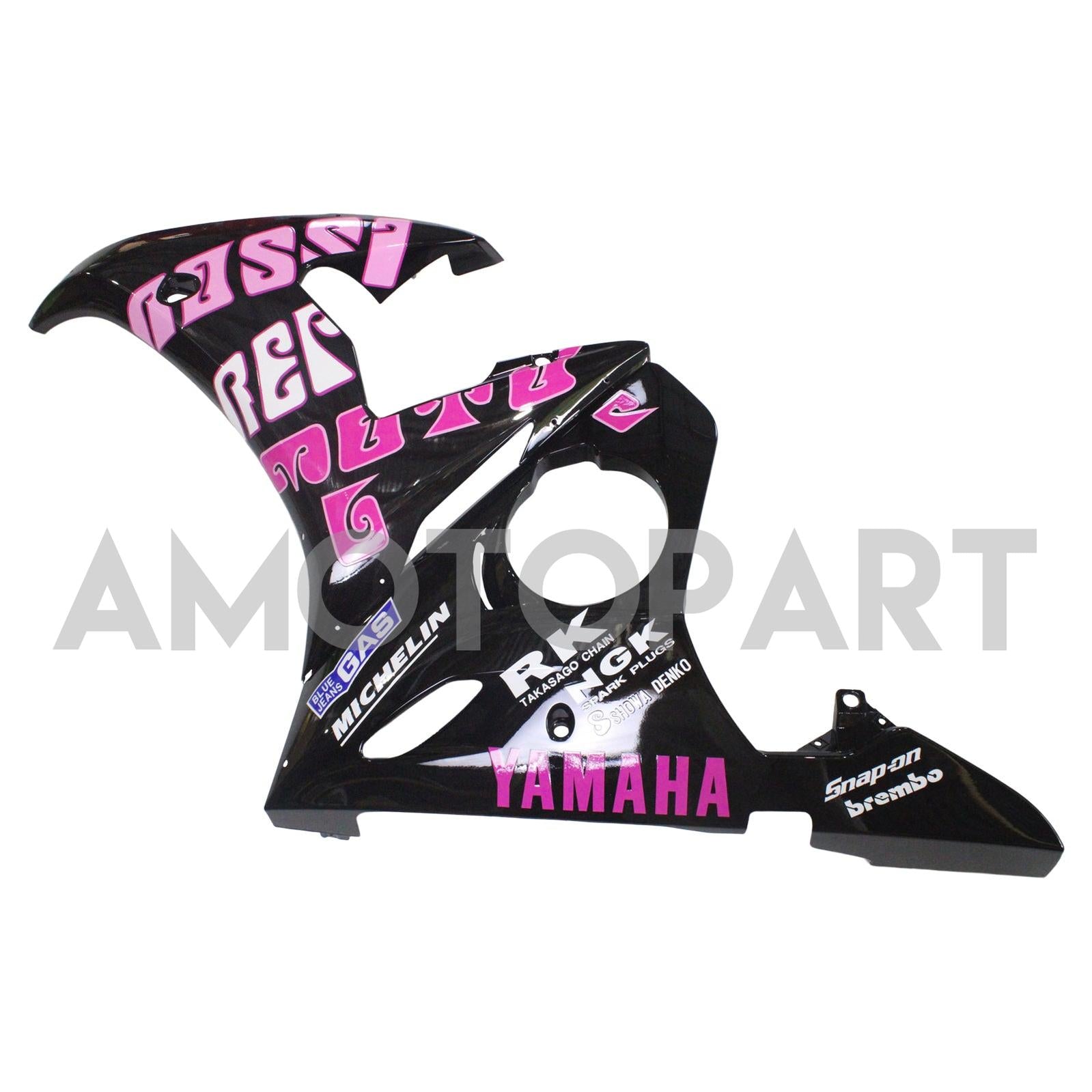 Amotopart Yamaha 2005 YZF 600 R6 Black Pink Fairing Kit