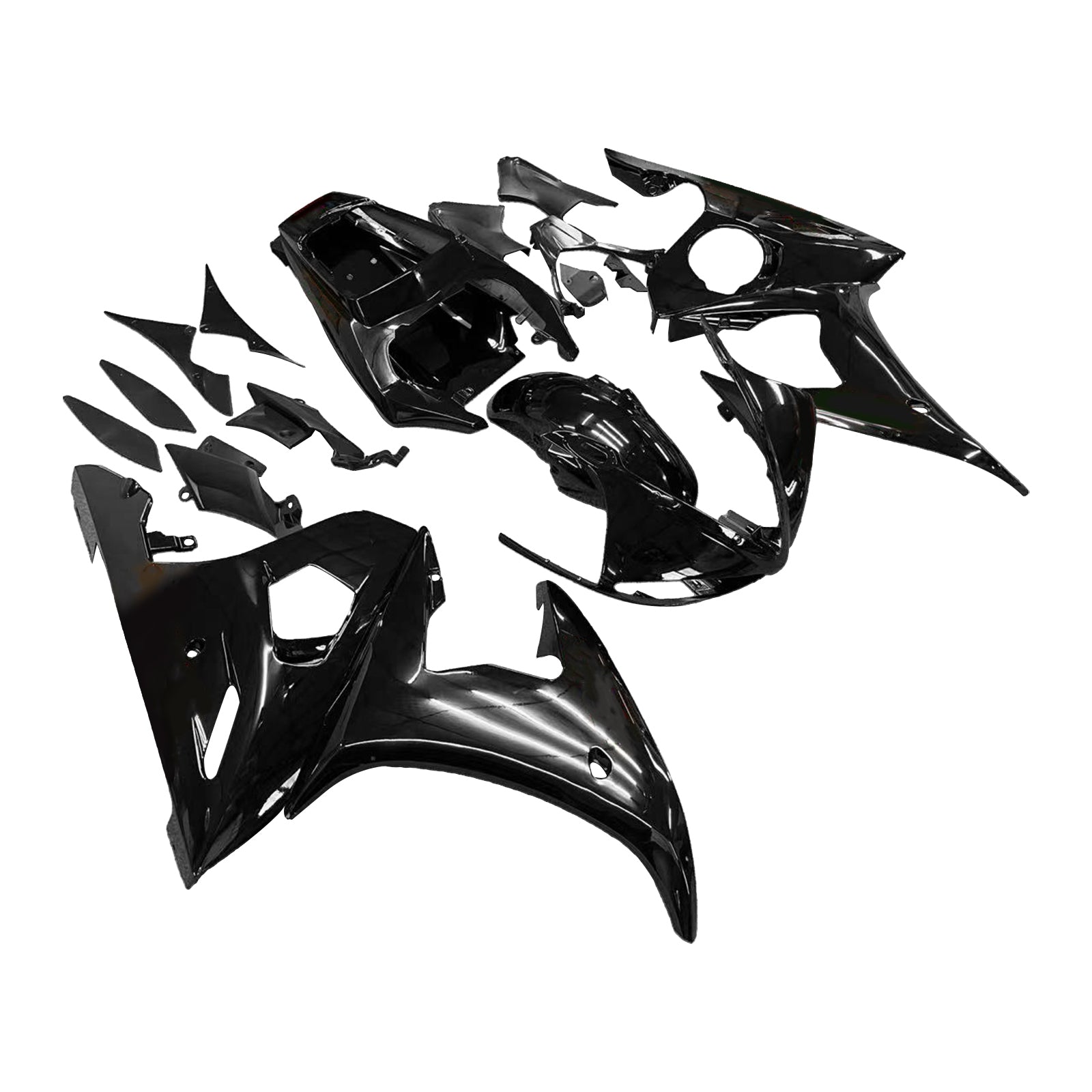 Amotopart Yamaha YZF 600 R6 2005 Black With Red Logo Fairing Kit