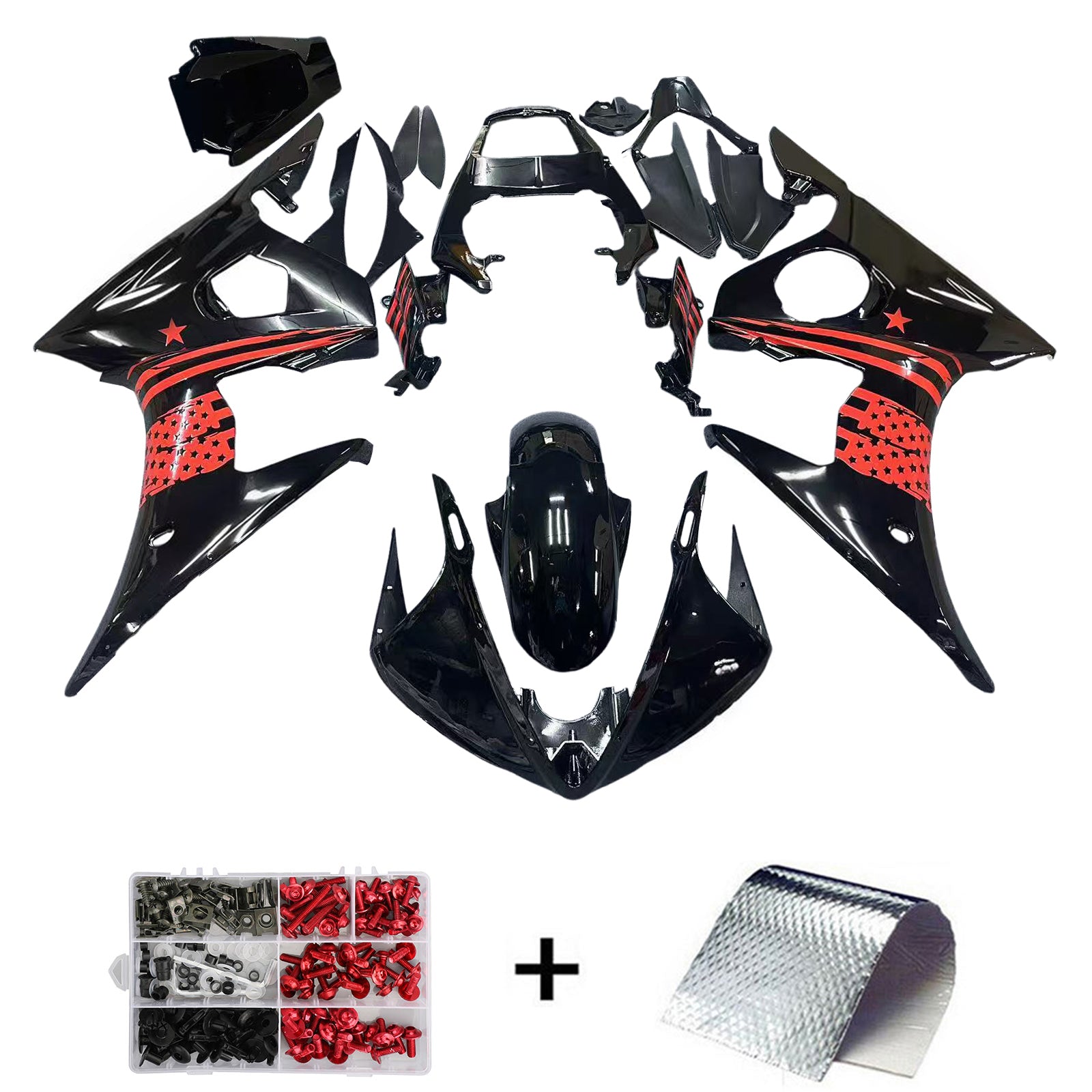 Kit de carenado de inyección, carrocería de plástico ABS apto para Yamaha YZF 600 R6 2005