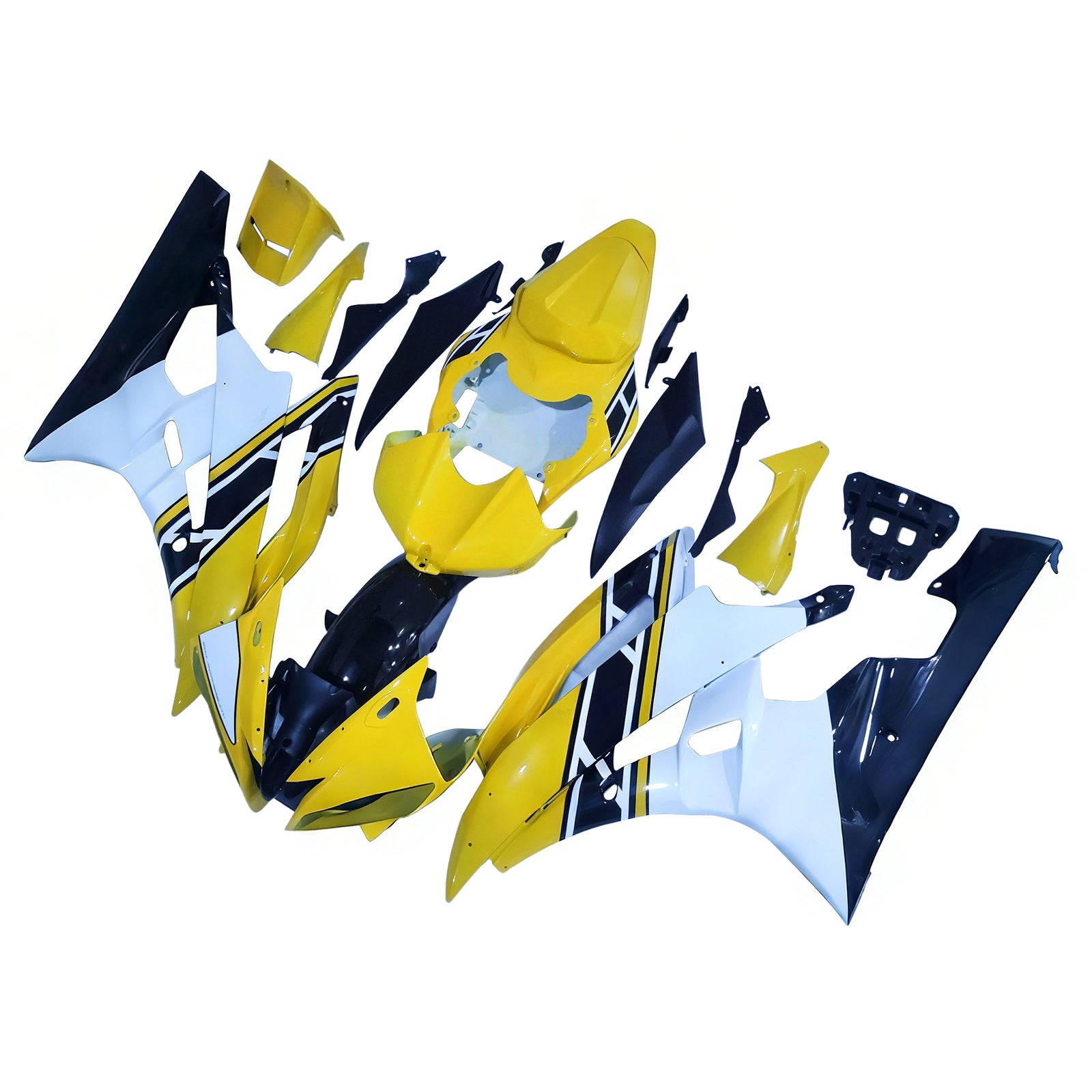 Amotopart Yamaha 2006-2007 YZF-R6 Yellow White Black Fairing Kit