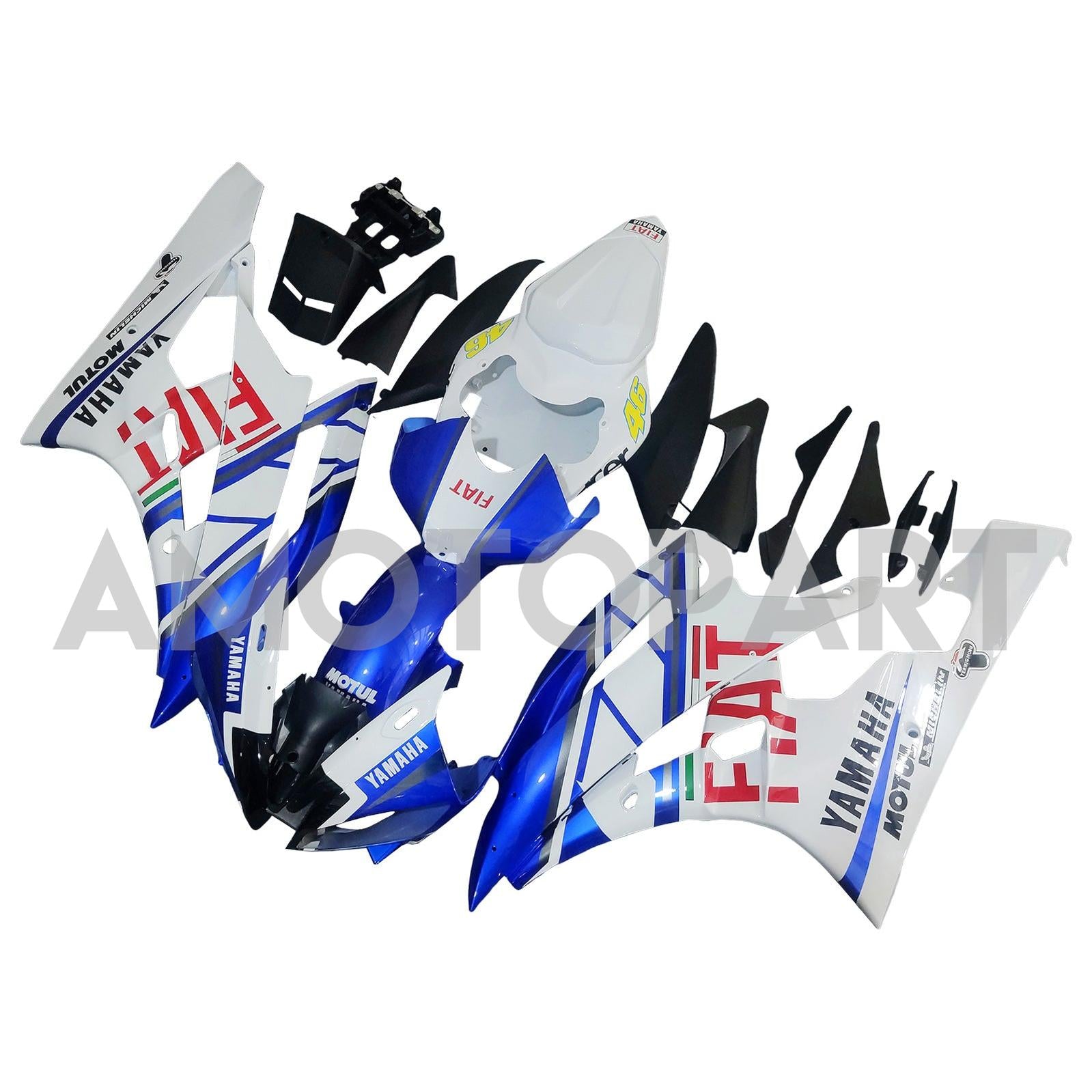 Amotopart 2006-2007 Yamaha YZF R6 White Blue Fairing Kit