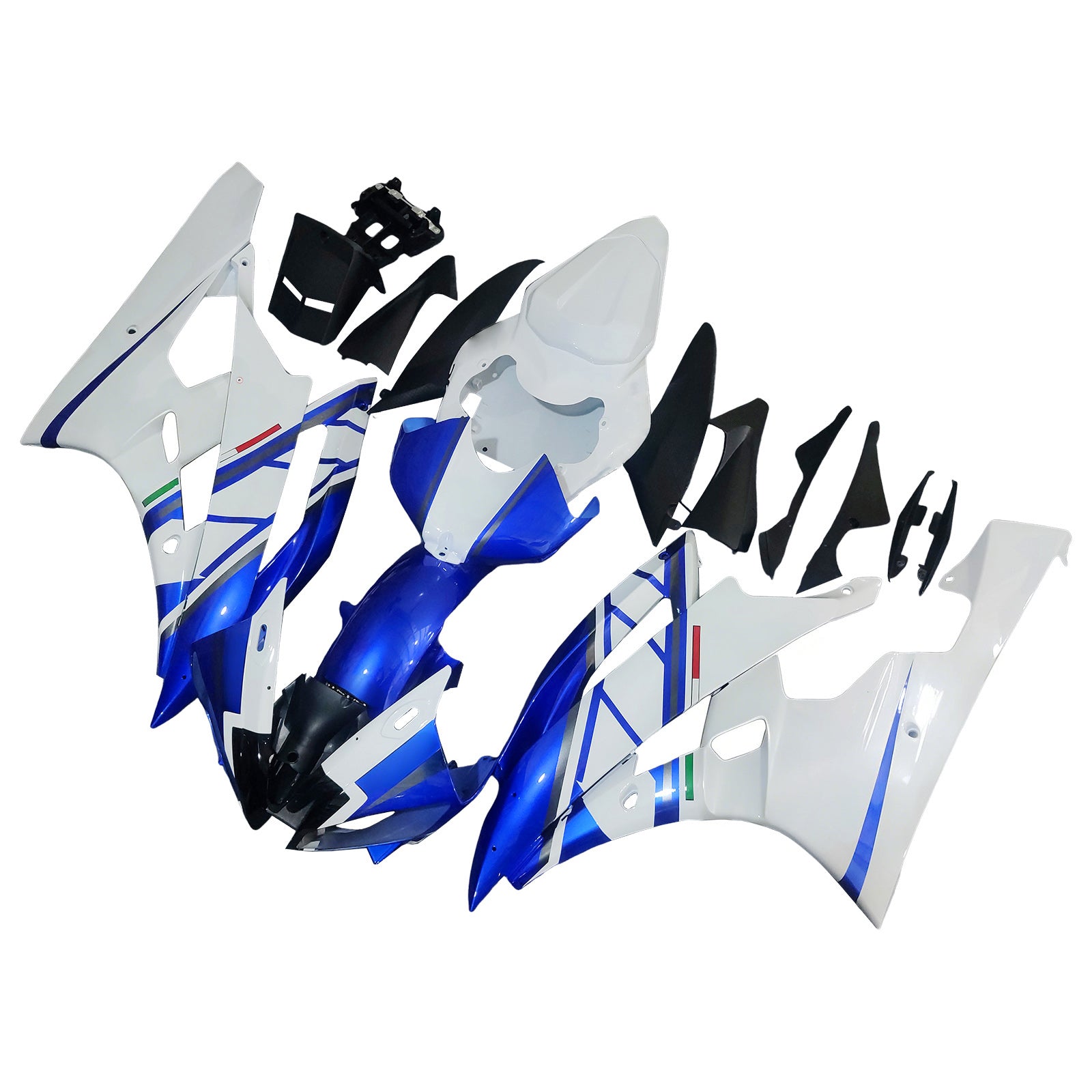 Kapotáž amotopart yamaha yzf-r6 2006-2007 kapitola bílá modrá č. 46 fiat realingová sada