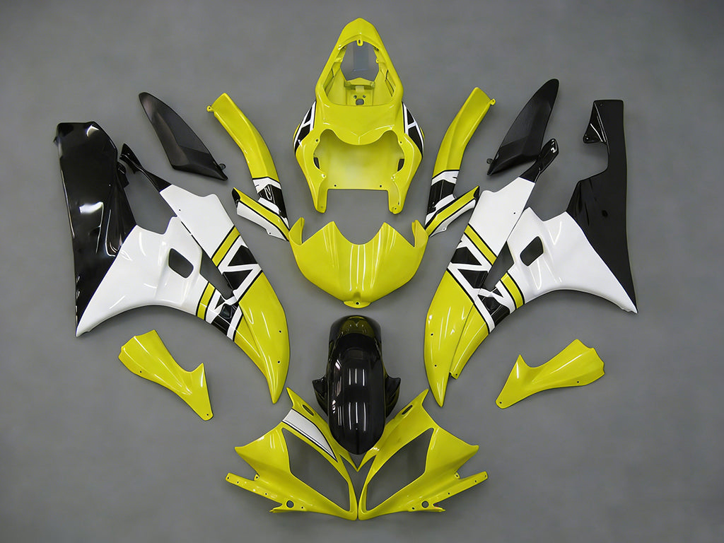 Carenados Amotopart Yamaha YZF-R6 2006-2007 Carenado Amarillo Blanco Negro R6 Racing Kit de carenado