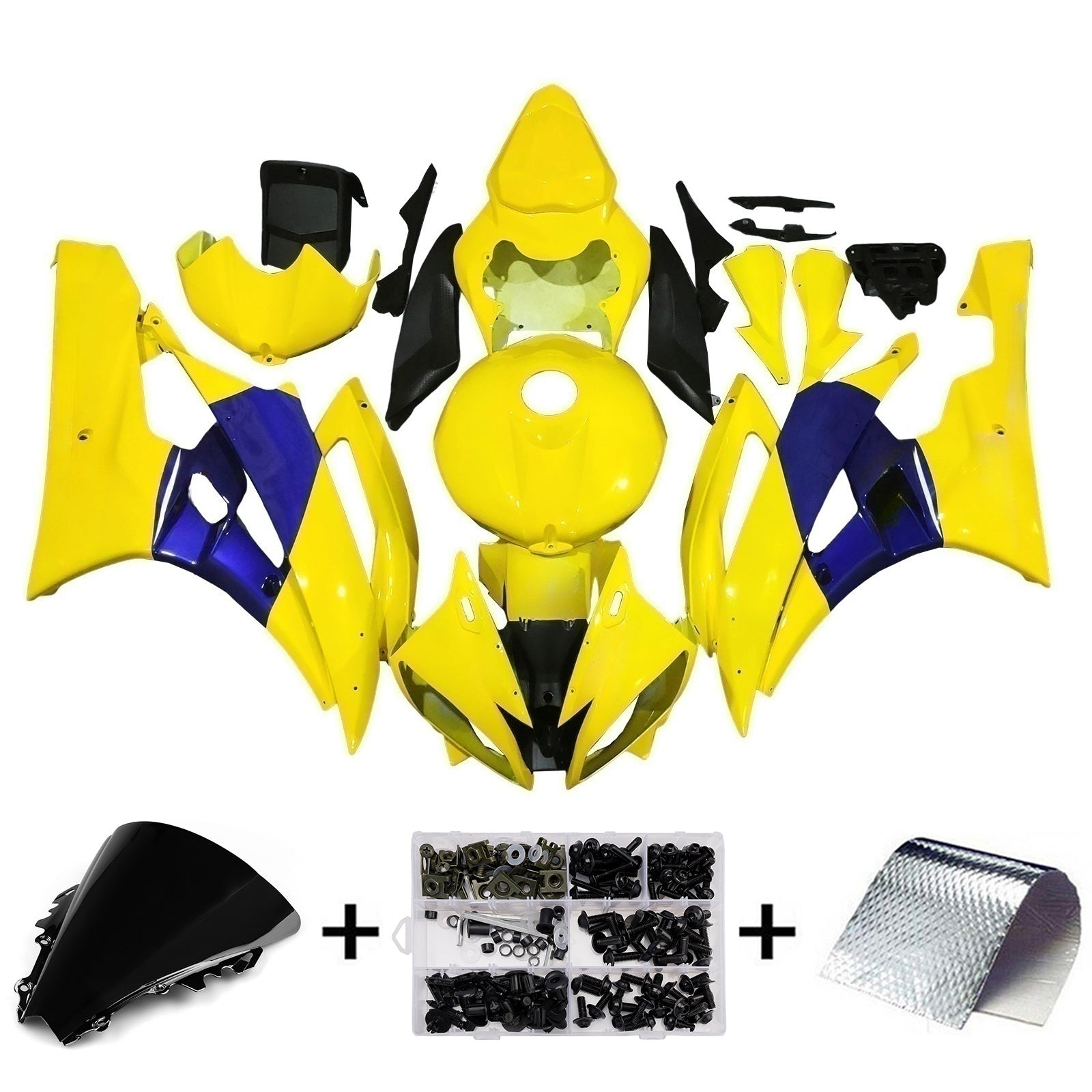 Amotopart Fairings Yamaha YZF-R6 2006-2007 Yellow Blue Fairing Kit