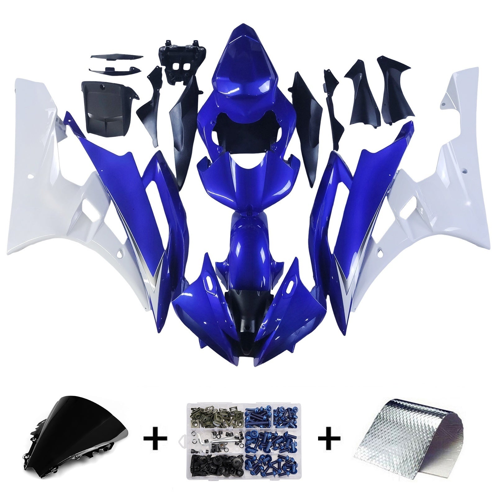 Kapotáž amotopart yamaha yzf-r6 2006-2007 kapotáž Blue & White Fairing Kit