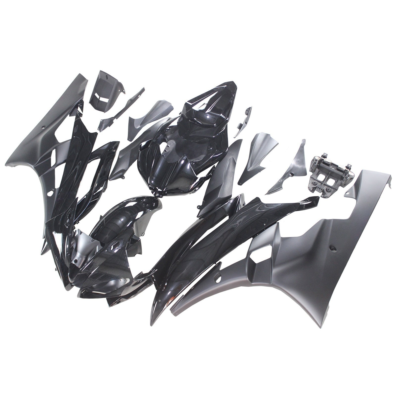 Amotopart Yamaha 2006-2007 YZF 600 R6 All Black Fairing Kit