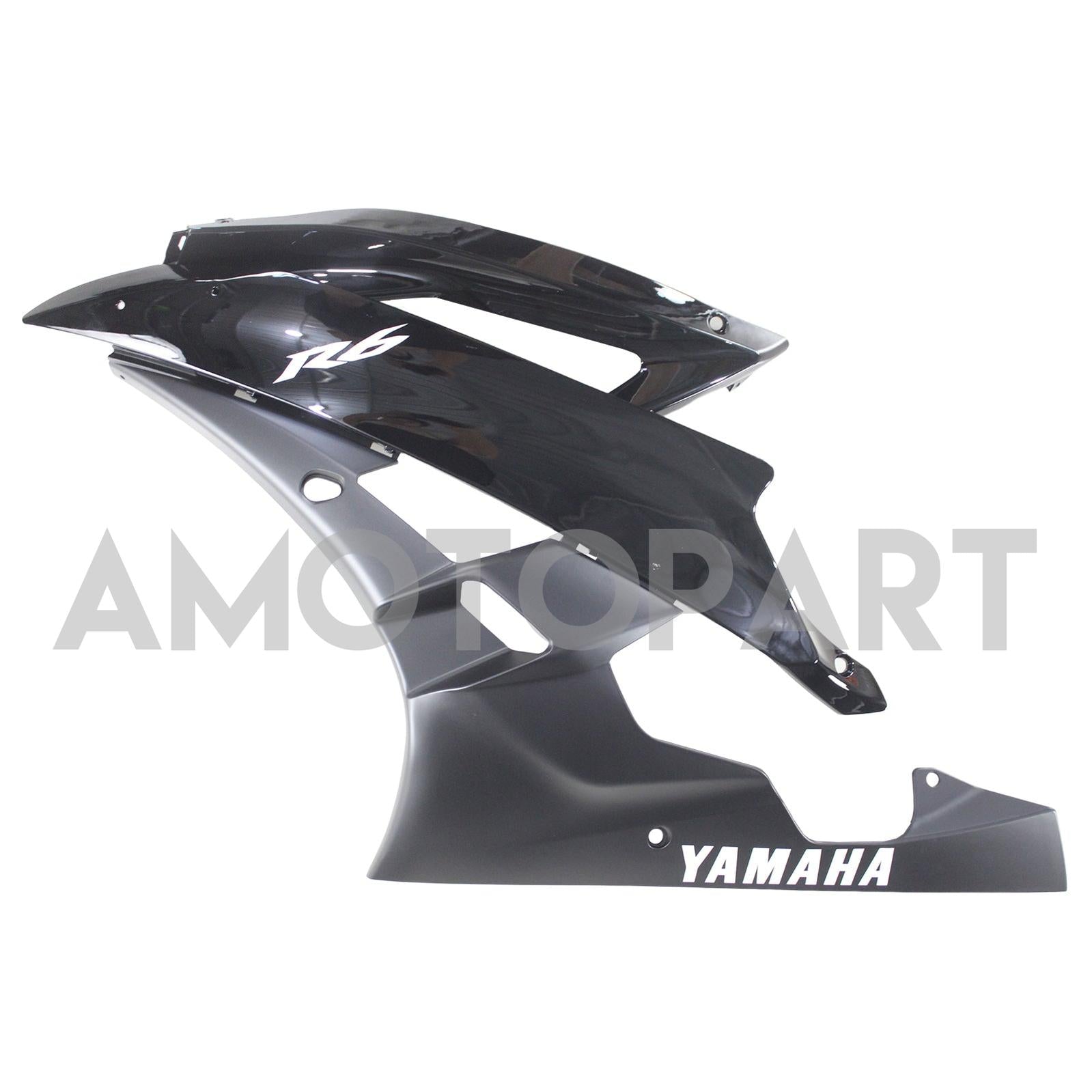 Amotopart Yamaha 2006-2007 YZF 600 R6 All Black Fairing Kit