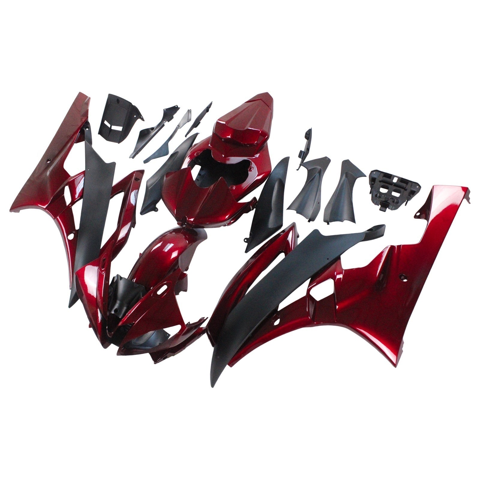 Amotopart Yamaha 2006-2007 YZF 600 R6 Red Black Fairing Kit