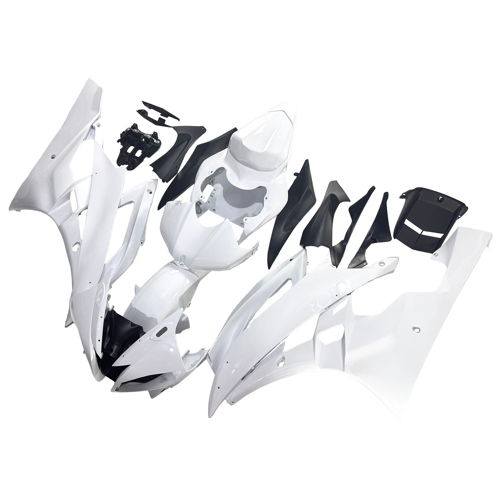 Kit de carenagem Amotopart Yamaha 2006-2007 YZF 600 R6 branca