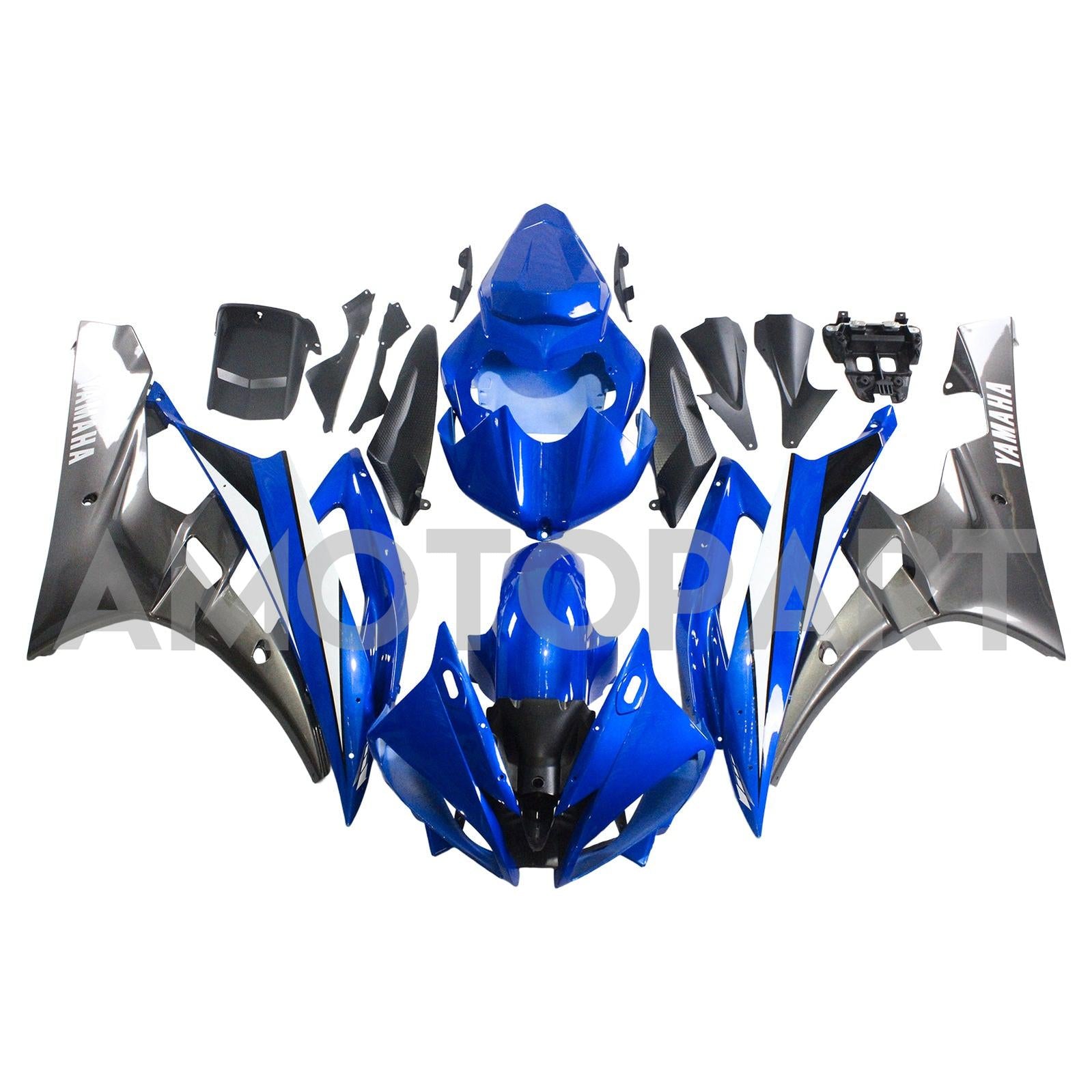 Amotopart Yamaha 2006-2007 YZF 600 R6 Blue Black Fairing Kit