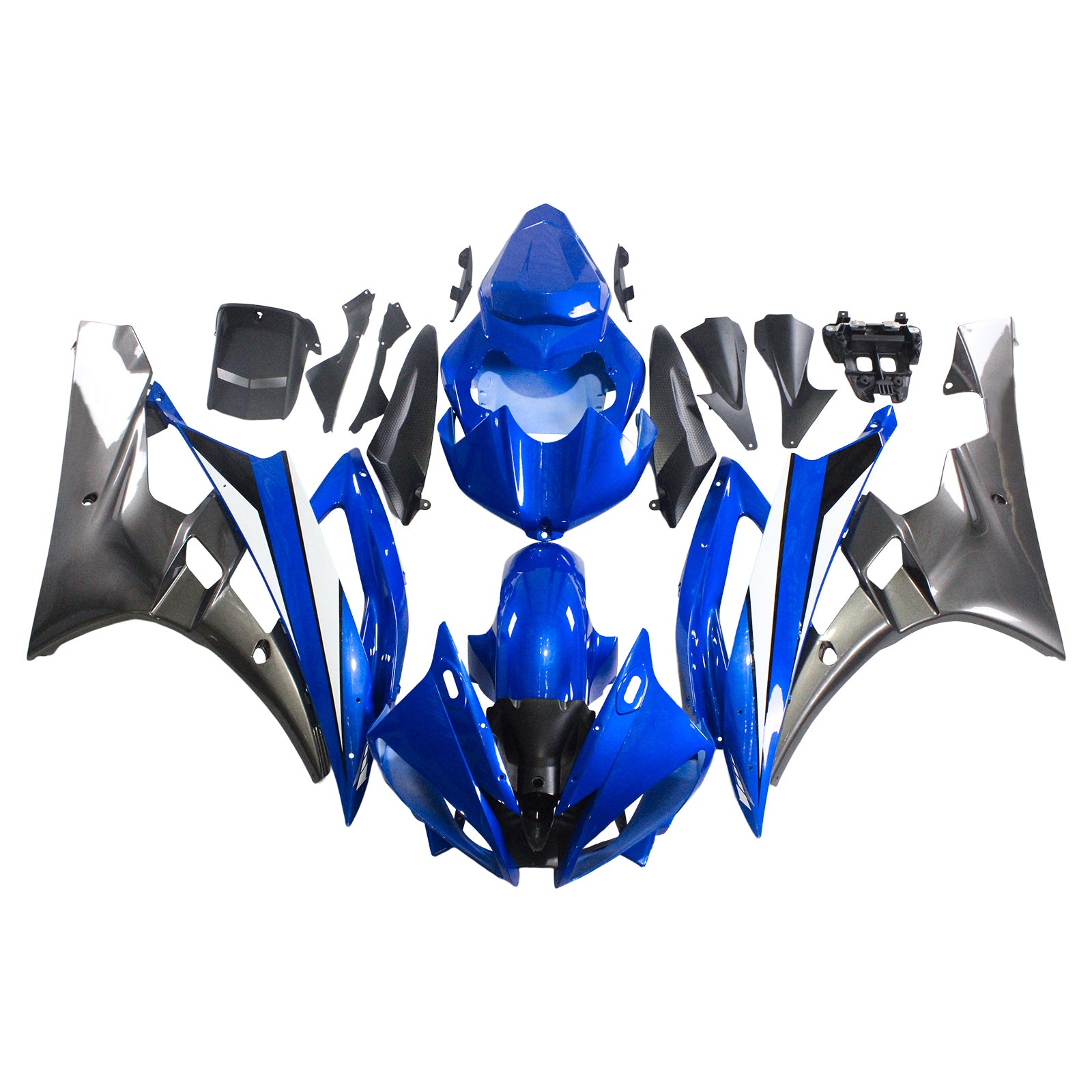 Amotopart Yamaha 2006-2007 YZF 600 R6 Blue Black Fairing Kit