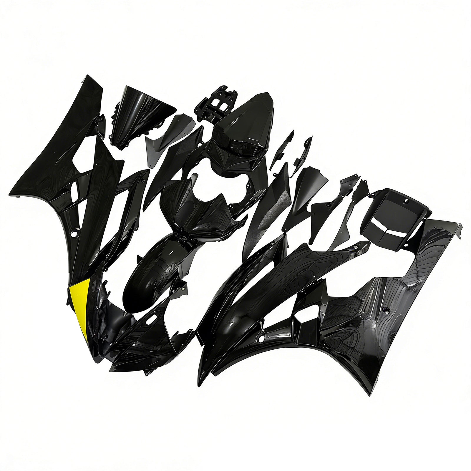 Amotopart ヤマハ 2006-2007 YZF 600 R6 ブラック イエロー フェアリングキット