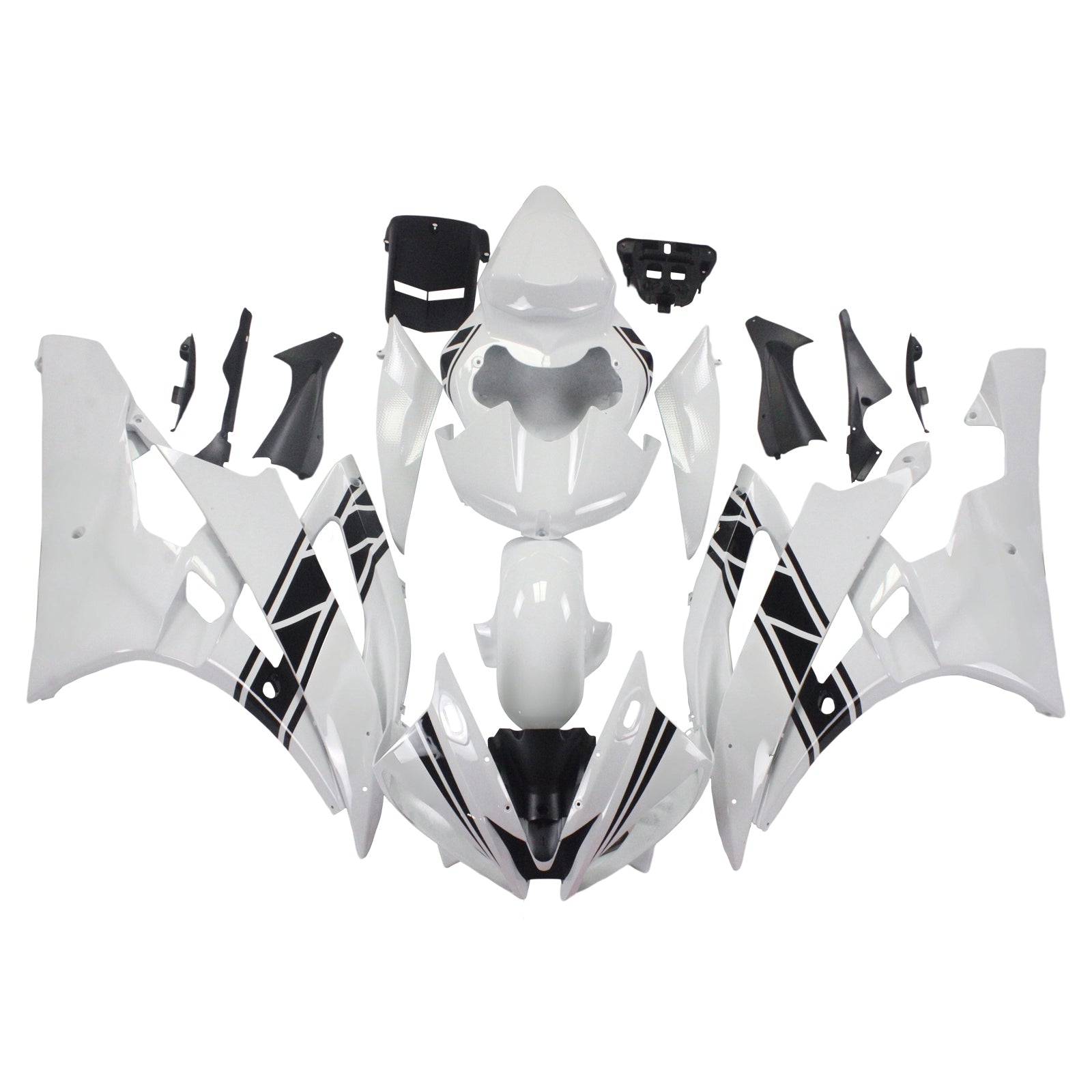 Amotopart Yamaha 2006-2007 YZF 600 R6 White Fairing Kit