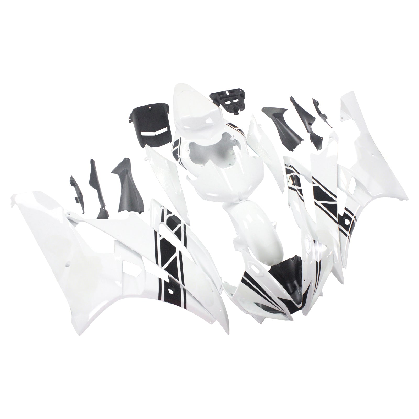 Amotopart Yamaha 2006-2007 YZF 600 R6 White Fairing Kit