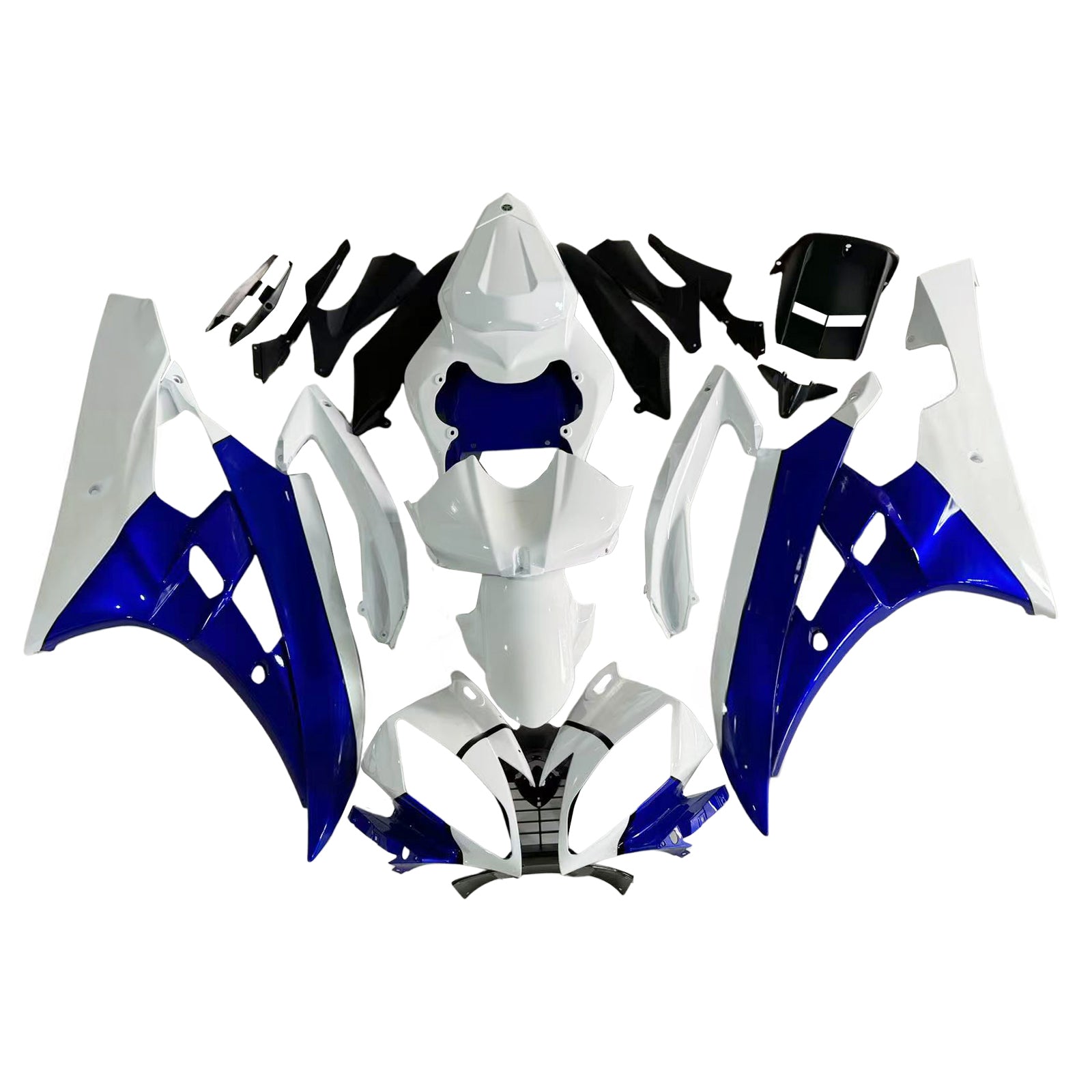 Amotopart Yamaha 2006-2007 YZF 600 R6 White Blue Fairing Kit