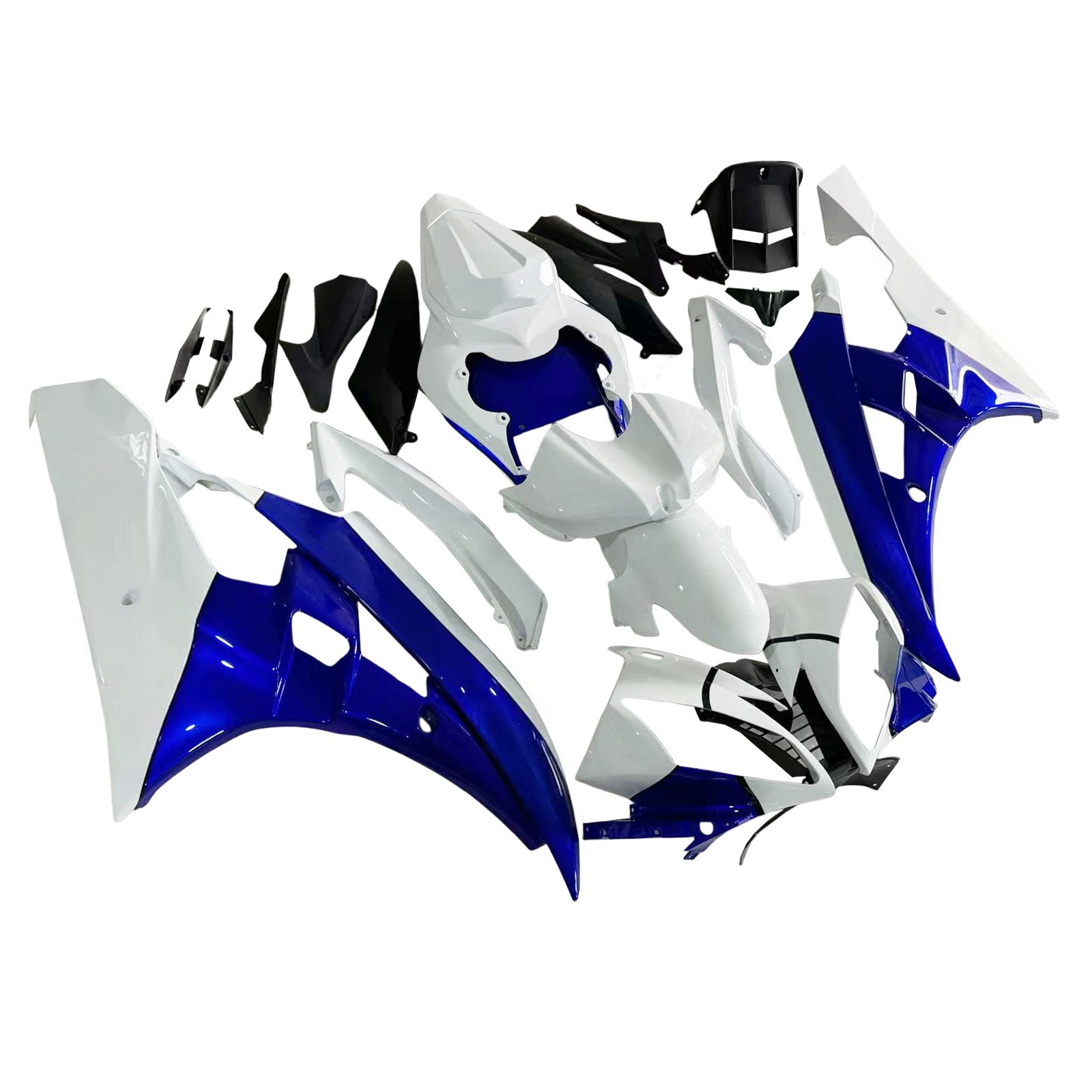 Amotopart Yamaha 2006-2007 YZF 600 R6 White Blue Fairing Kit