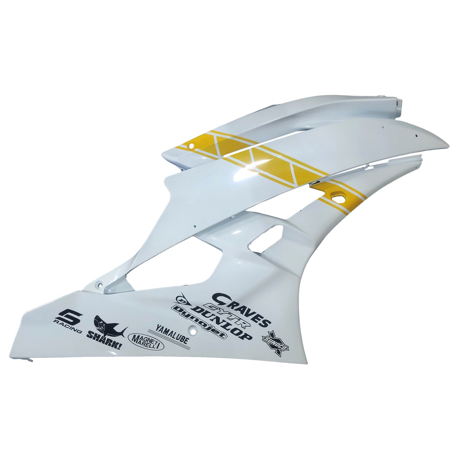 Amotopart Yamaha 2006-2007 YZF 600 R6 White Yellow Fairing Kit