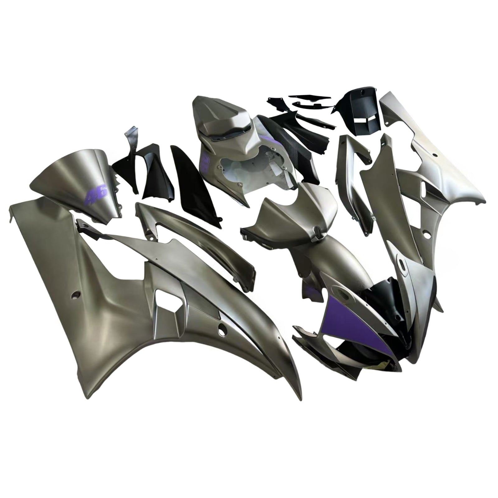 Amotopart Yamaha 2006-2007 YZF 600 R6 Sliver Purple Fairing Kit