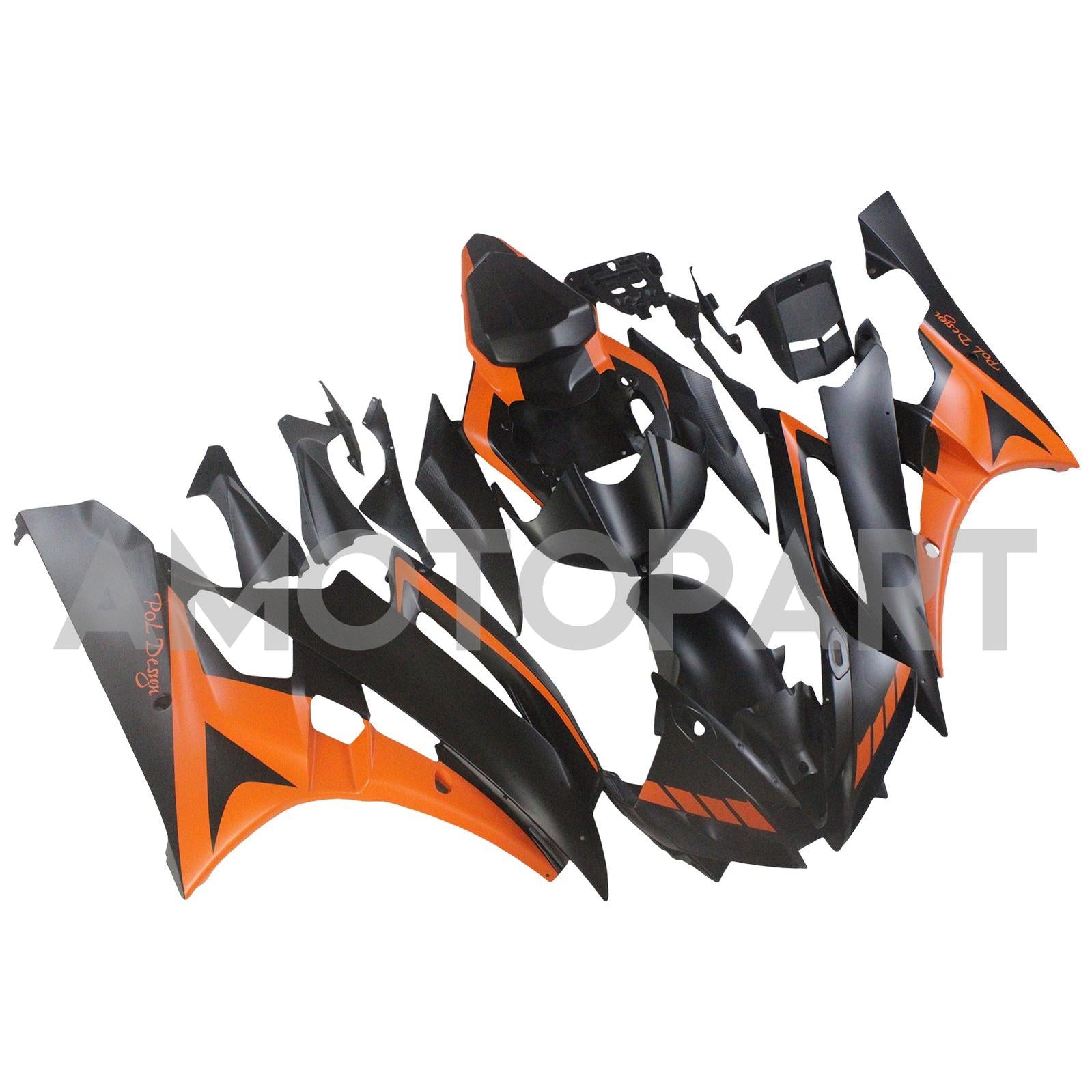 Amotopart Yamaha YZF 600 R6 2006-2007 Kit de fada Orange & Black