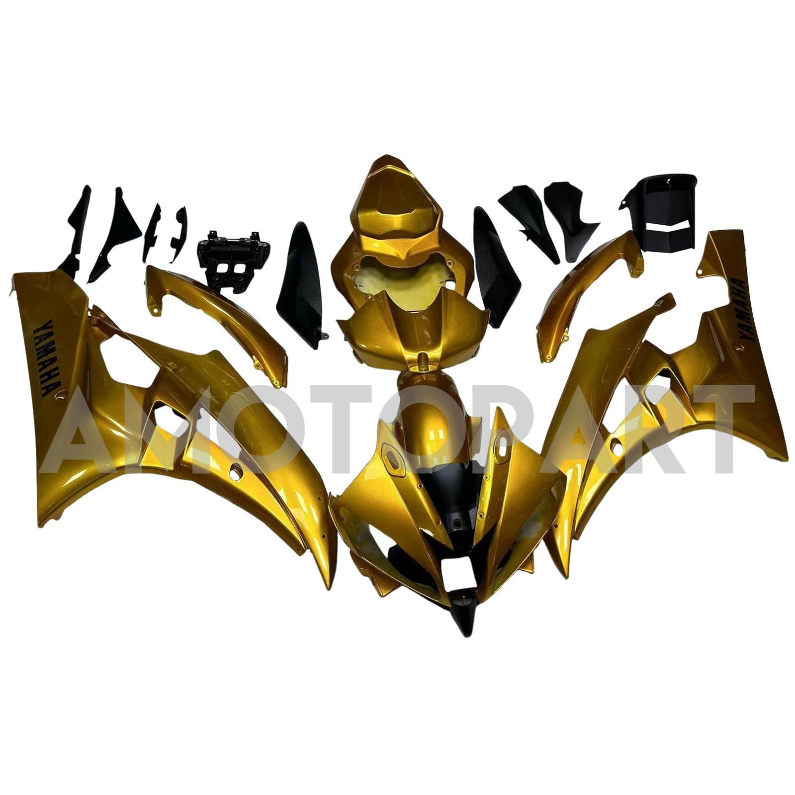 Amotopart Yamaha YZF 600 R6 2006-2007 Gloss Gold Fairing Kit