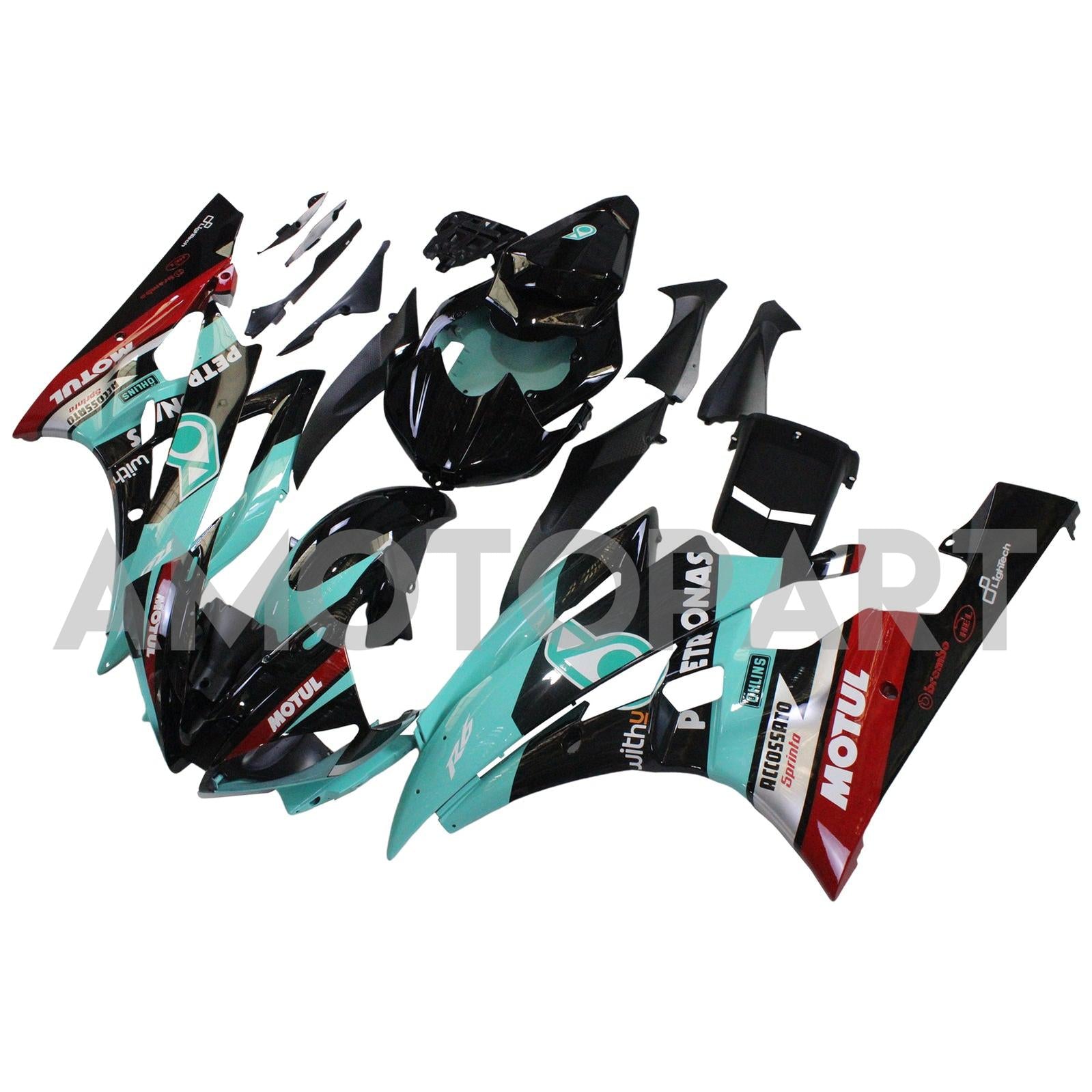 Amotopart Yamaha YZF 600 R6 2006-2007 Green & Black Patronus Fairing Kit