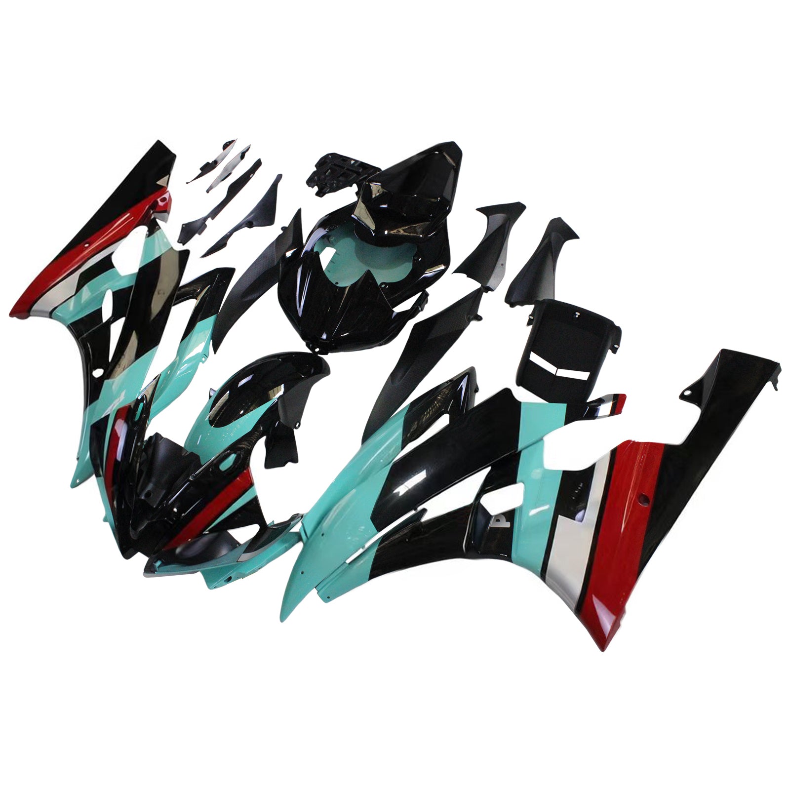 Amotopart Yamaha YZF 600 R6 2006-2007 Green&Black Petronas Fairing Kit