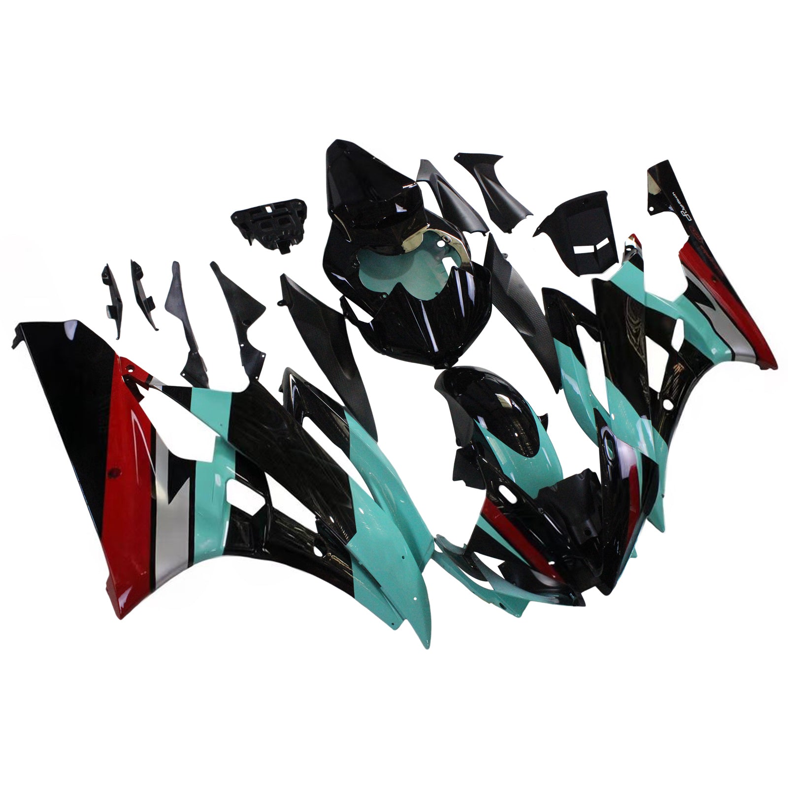Amotopart Yamaha YZF 600 R6 2006-2007 Green&Black Petronas Fairing Kit