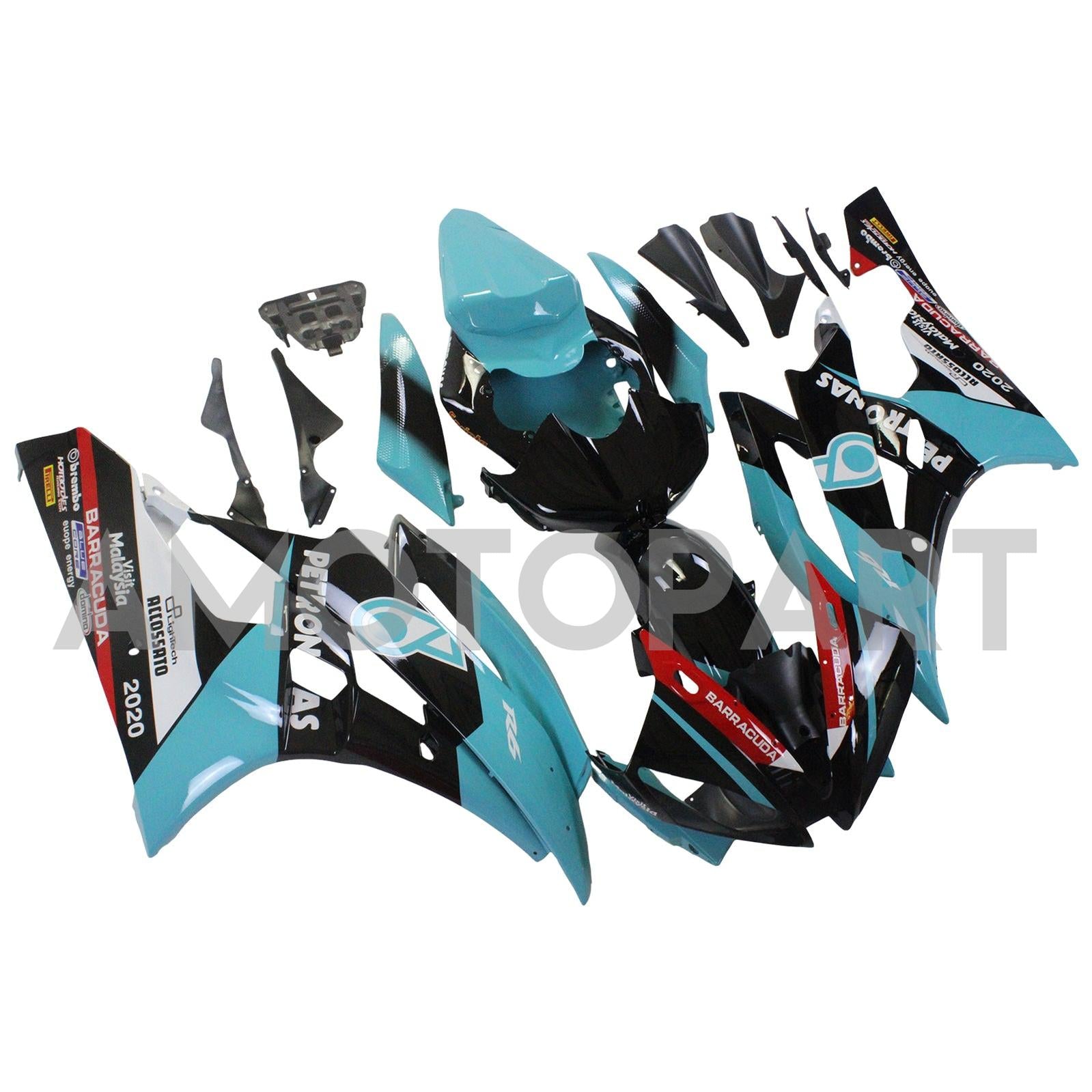 Amotopart Yamaha YZF 600 R6 2006-2007 Blue&Black Petronas Fairing Kit