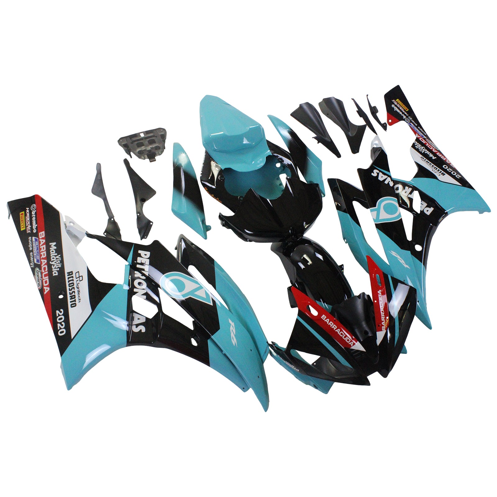 Amotopart ヤマハ YZF 600 R6 2006-2007 ブルー & ブラック パトロナス フェアリングキット