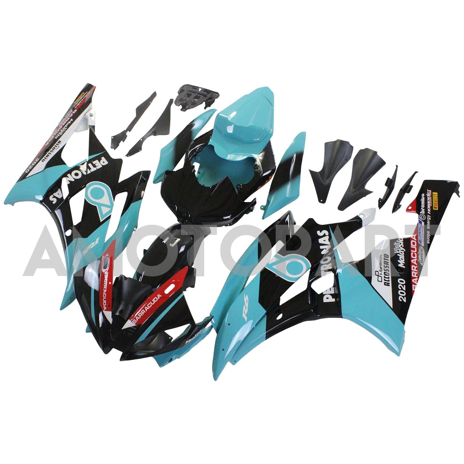 Amotopart Yamaha YZF 600 R6 2006-2007 Blue&Black Petronas Fairing Kit