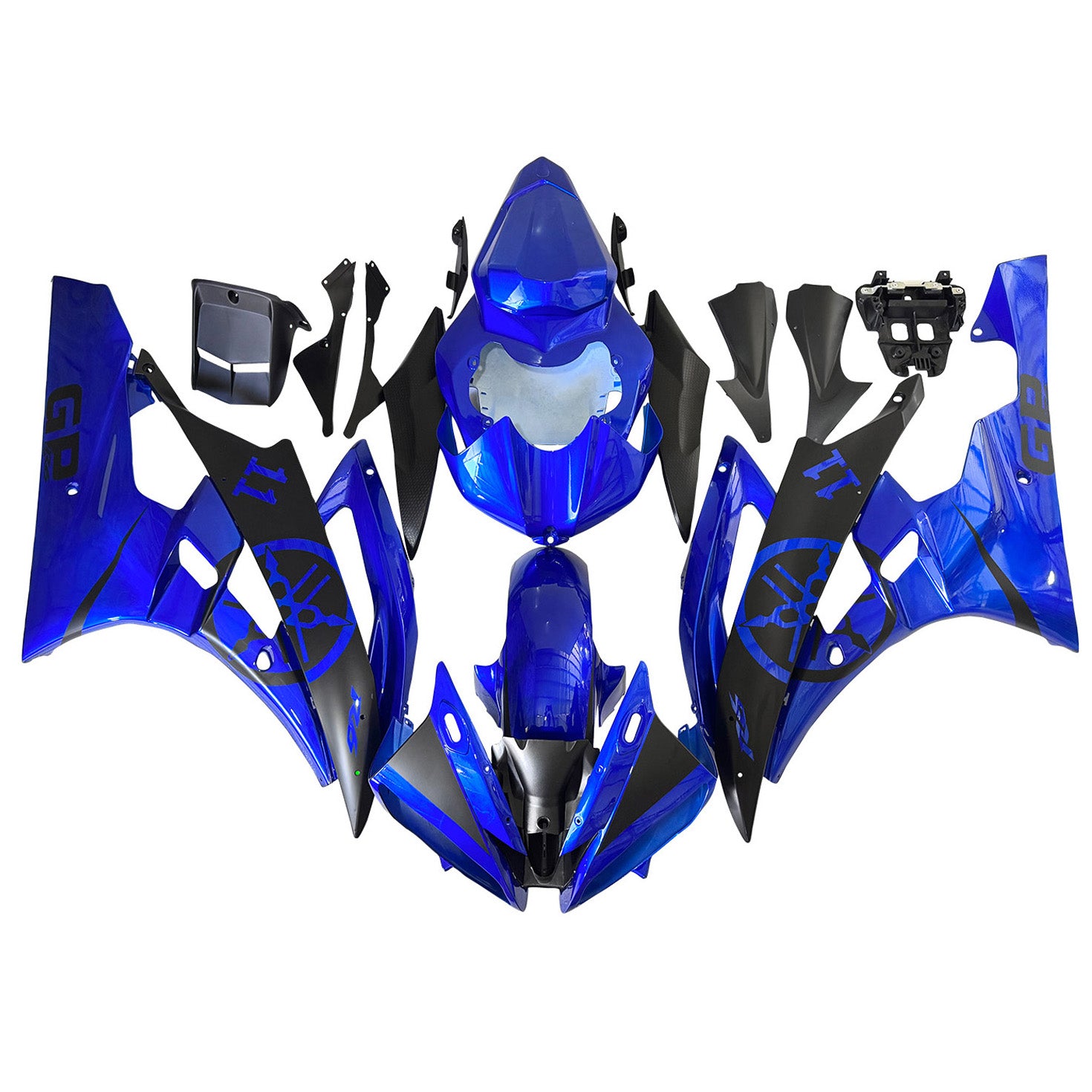 Amotopart 2006-2007 Yamaha YZF 600 R6 Blue & Black Fairing Kit