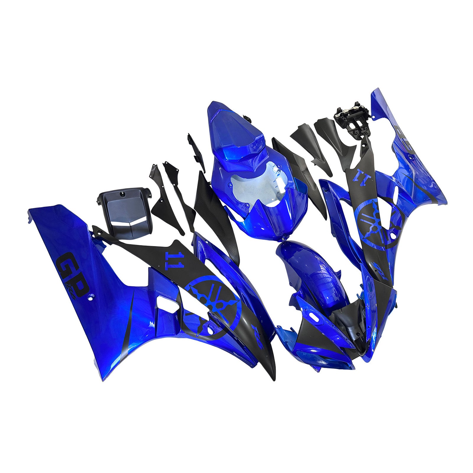 Amotopart 2006-2007 Yamaha YZF 600 R6 Blue & Black Fairing Kit