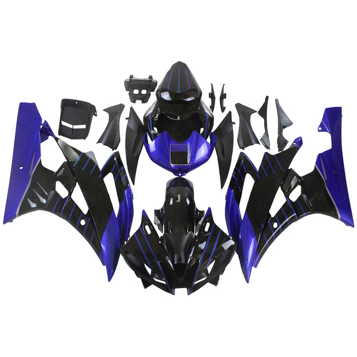 Amotopart 2006-2007 Yamaha YZF 600 R6 Blue Black Fairing Kit