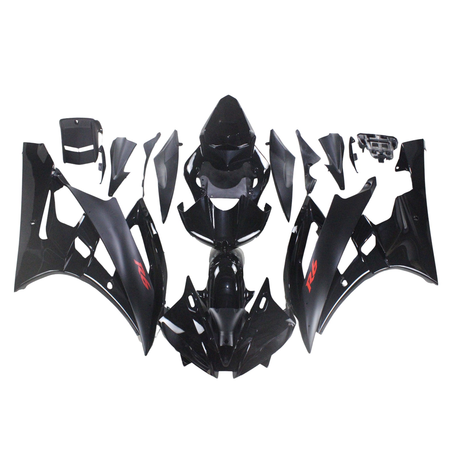 Amotopart 2006-2007 Kit carena Yamaha YZF 600 R6 nero opaco