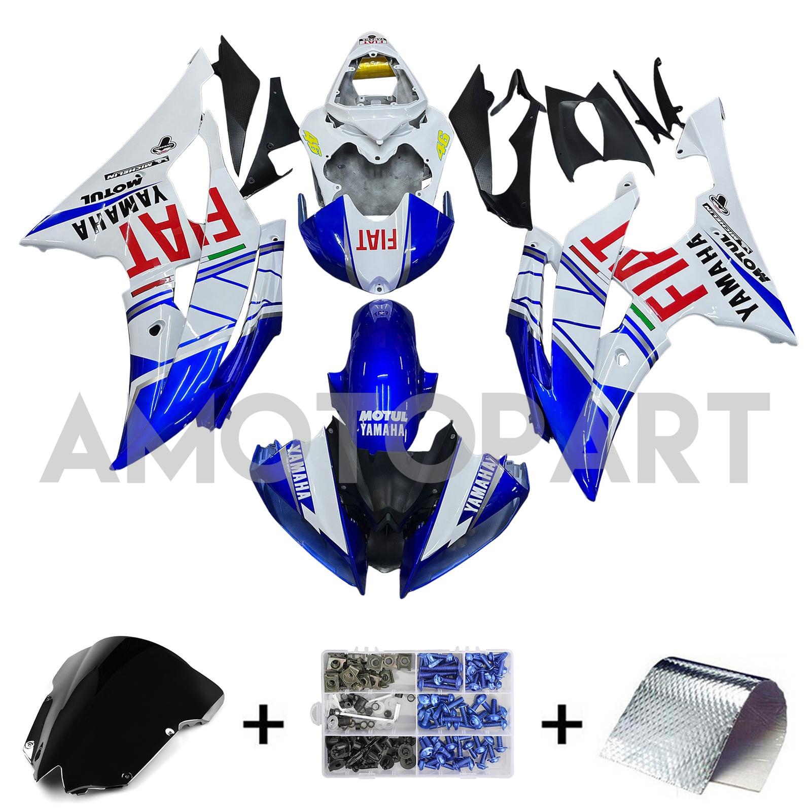 Amotopart 2008-2016 Yamaha YZF 600 R6 Black Petronas Style1 Fairing Kit