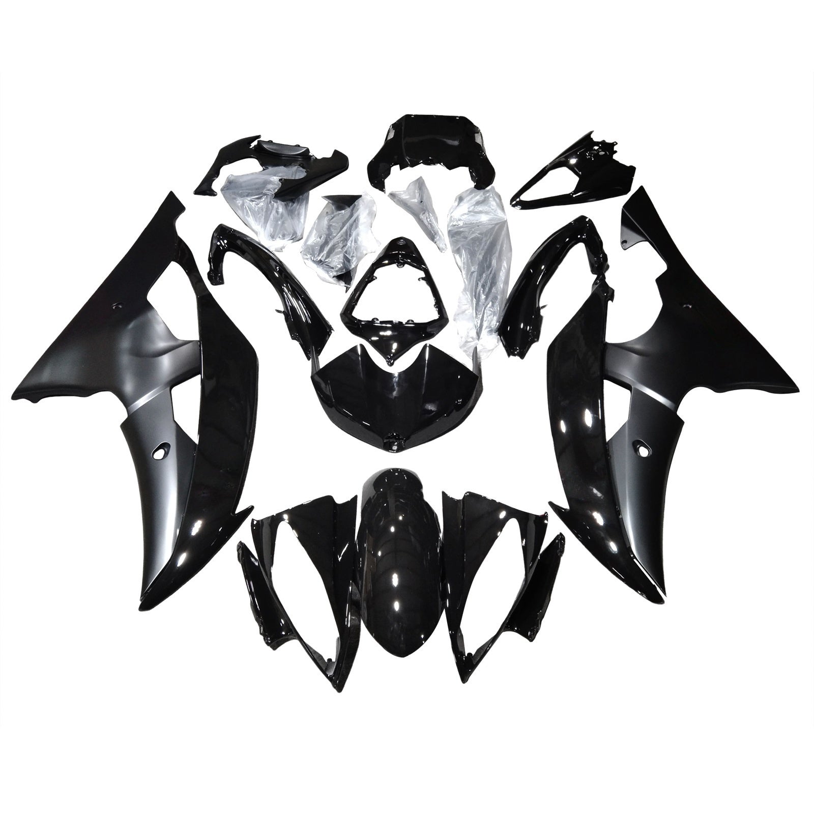 Amotopart 2008-2016 Yamaha YZF 600 R6 Black Fairing Kit