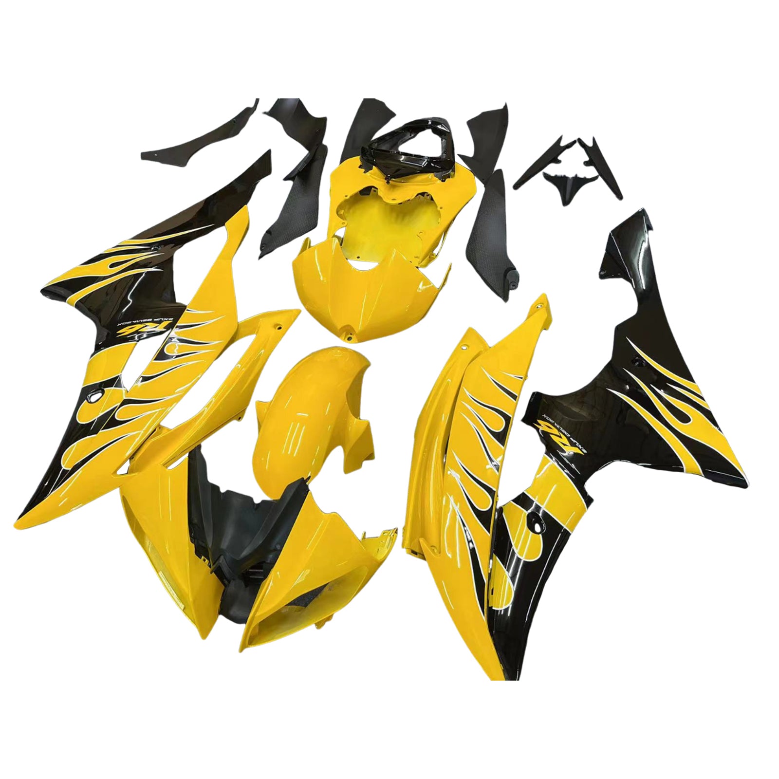 Amotopart 2008-2016 Yamaha YZF 600 R6 Yellow Black Fairing Kit
