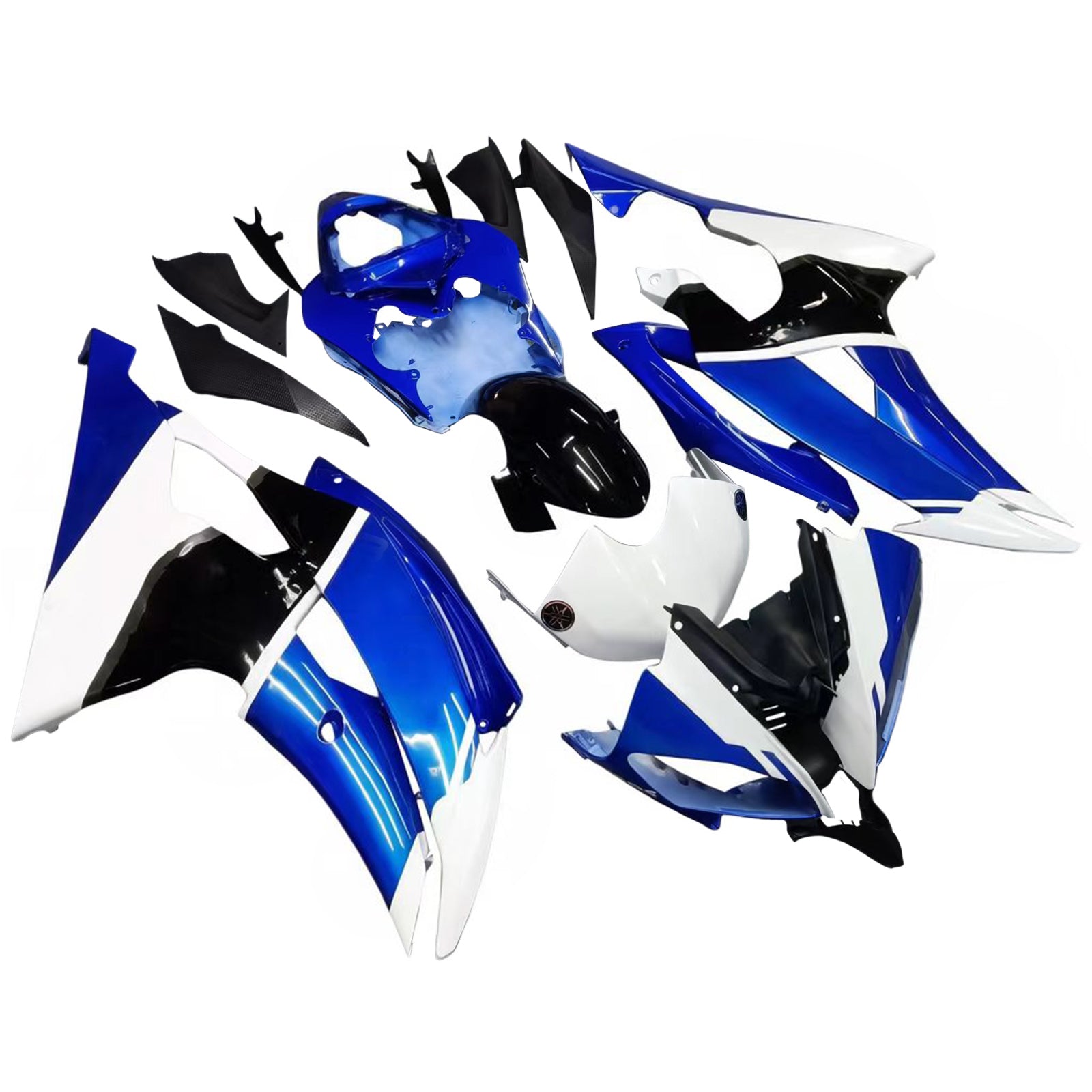 Amotopart 2008-2016 Yamaha YZF 600 R6 Black&White Fairing Kit