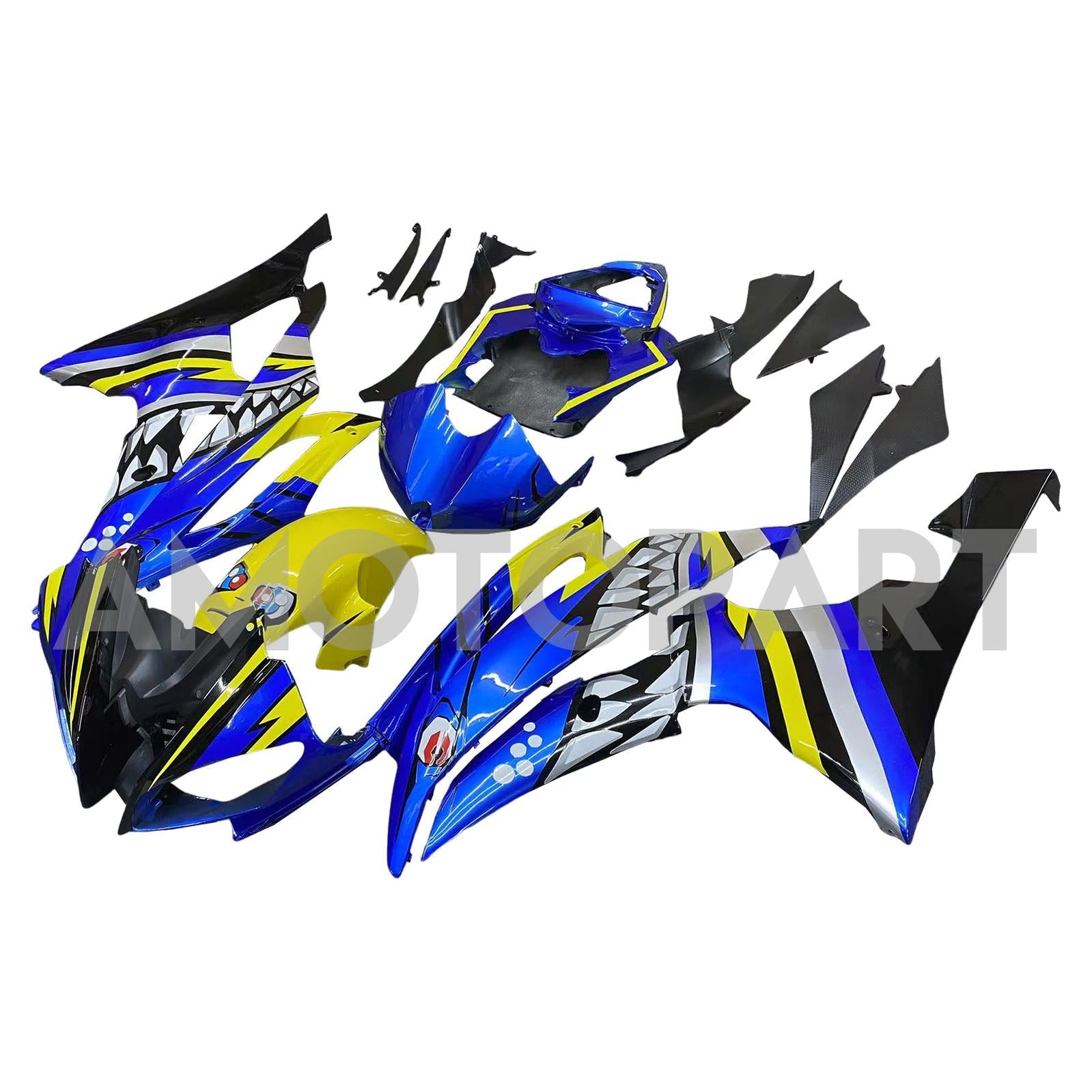 Amotopart 2008-2016 Yamaha YZF 600 R6 Blue Yellow Fairing Kit