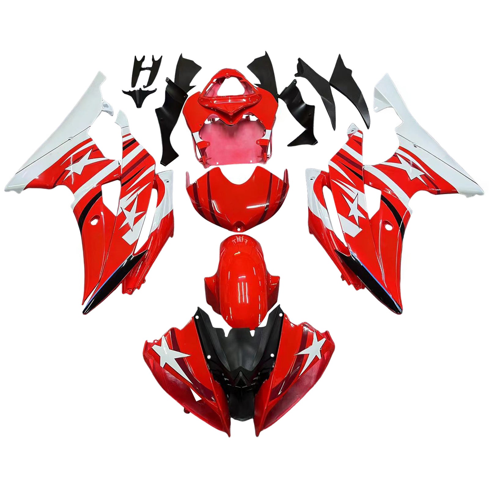 Amotopart Yamaha 2008-2016 YZF 600 R6 Red Fairing Kit