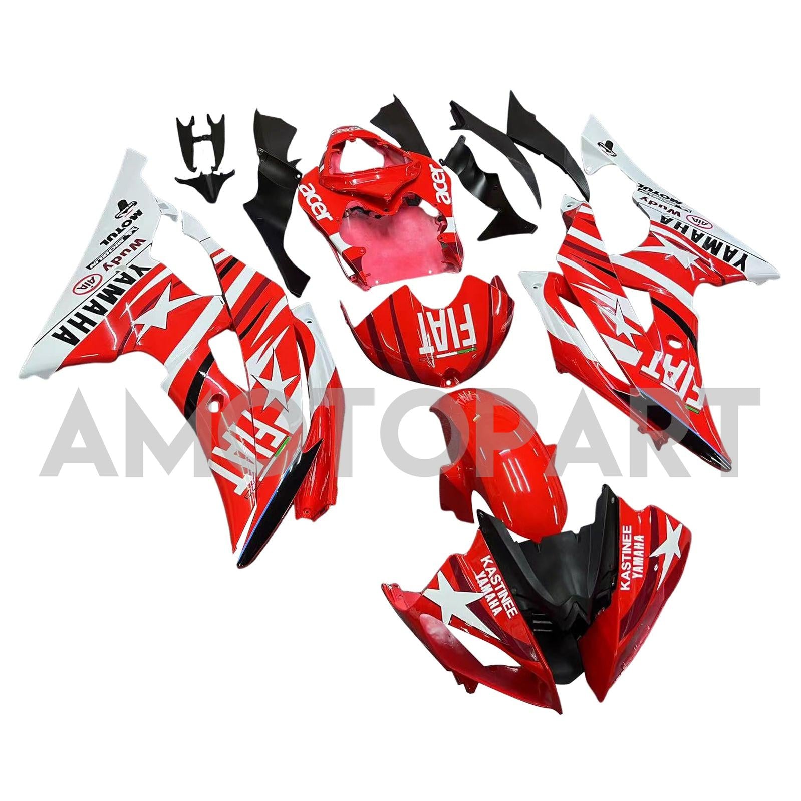 Amotopart Yamaha 2008-2016 YZF 600 R6 Red Fairing Kit