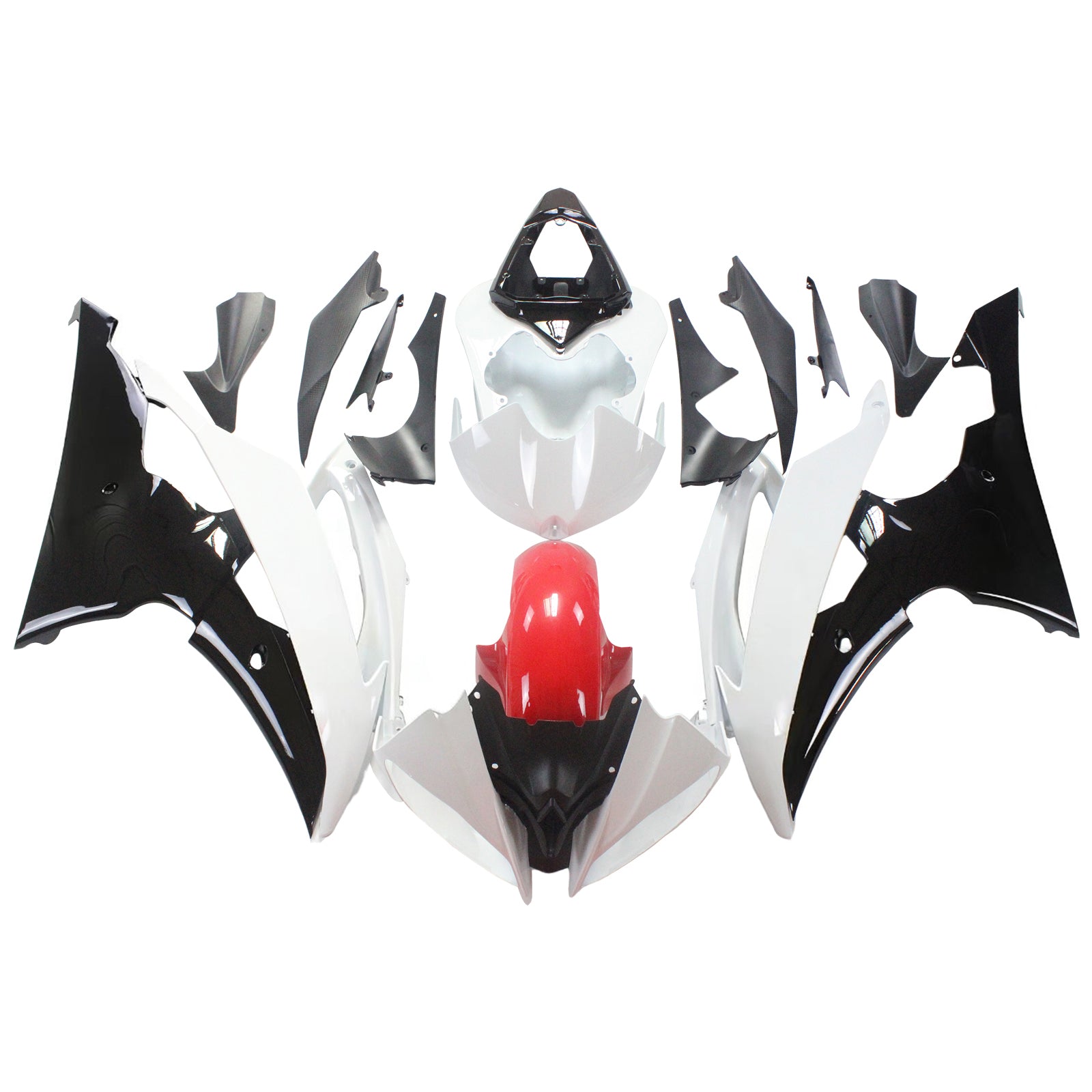 Amotopart 2008-2016 Yamaha YZF 600 R6 Red White Fairing Kit