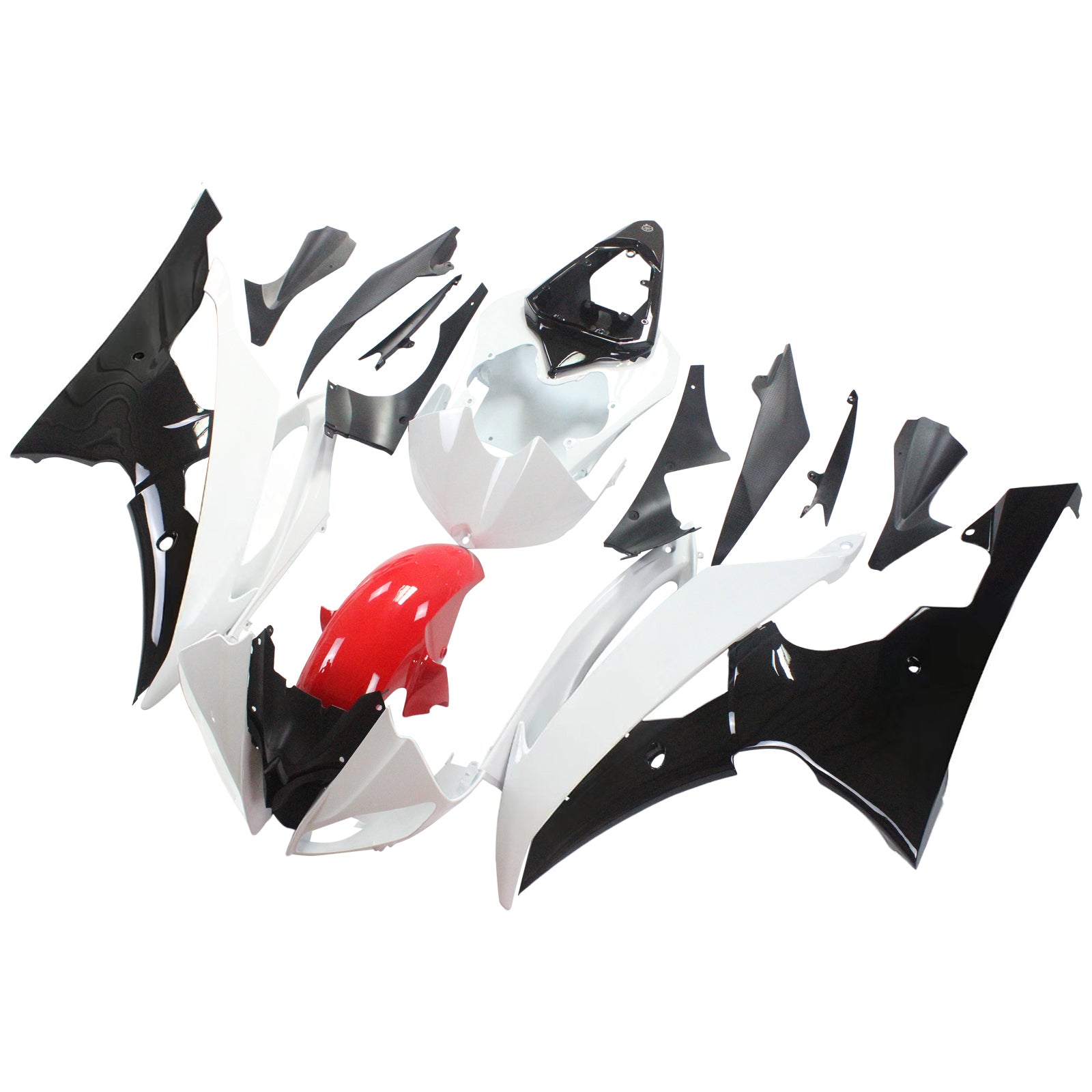 Amotopart 2008-2016 Yamaha YZF 600 R6 Red White Fairing Kit