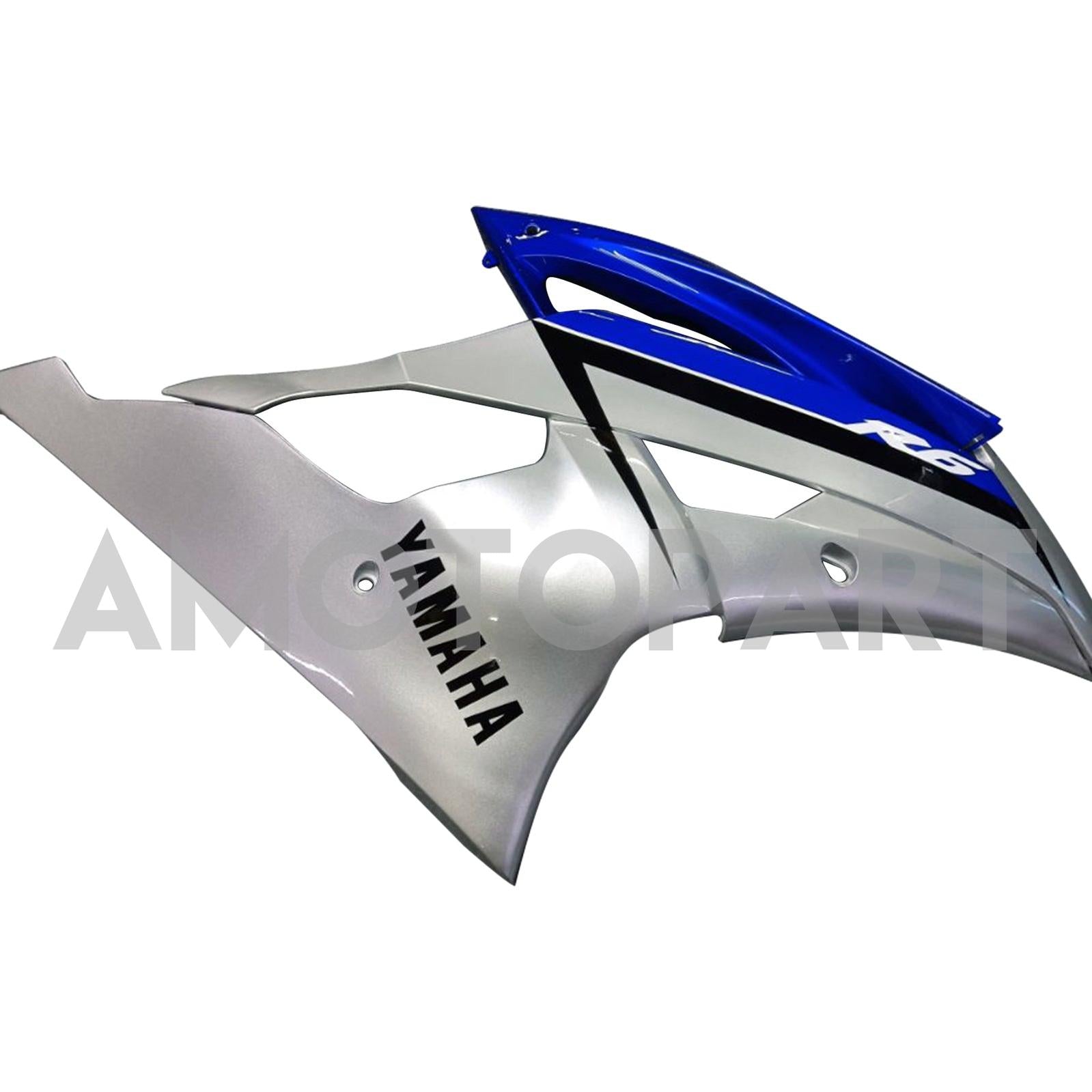Amotopart 2008-2016 YZF 600 R6 Yamaha Blau&Silbernes Verkleidungsset