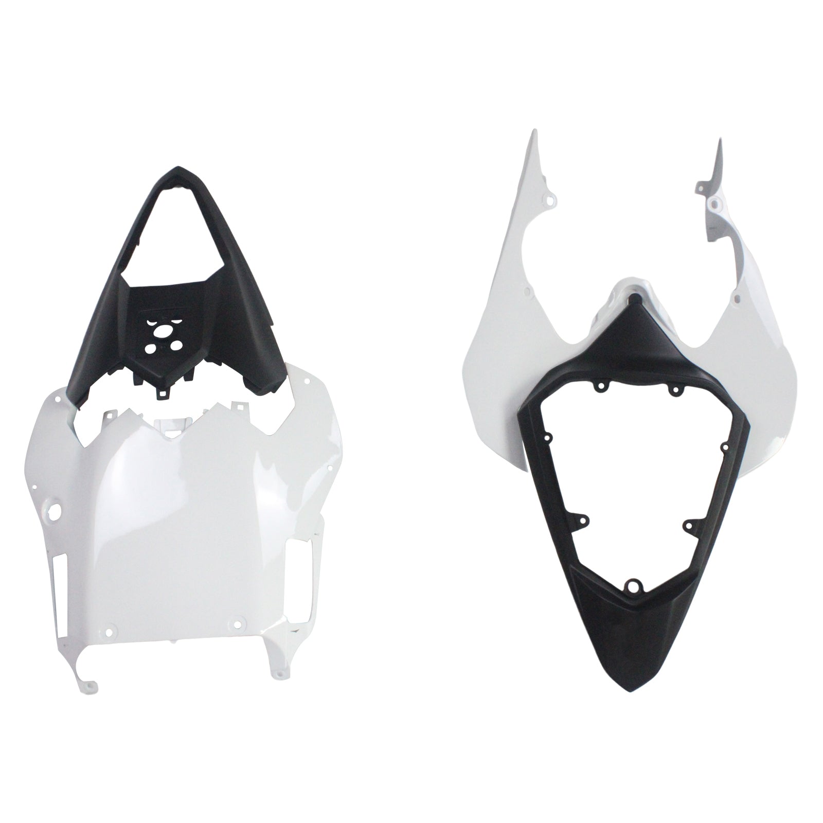 Amotopart Yamaha YZF 600 R6 Noir 2008-2016&Kit de carénage blanc