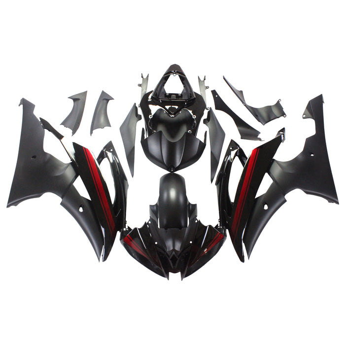 Amotopart Yamaha 2008-2016 YZF 600 R6 Black Fairing Kit