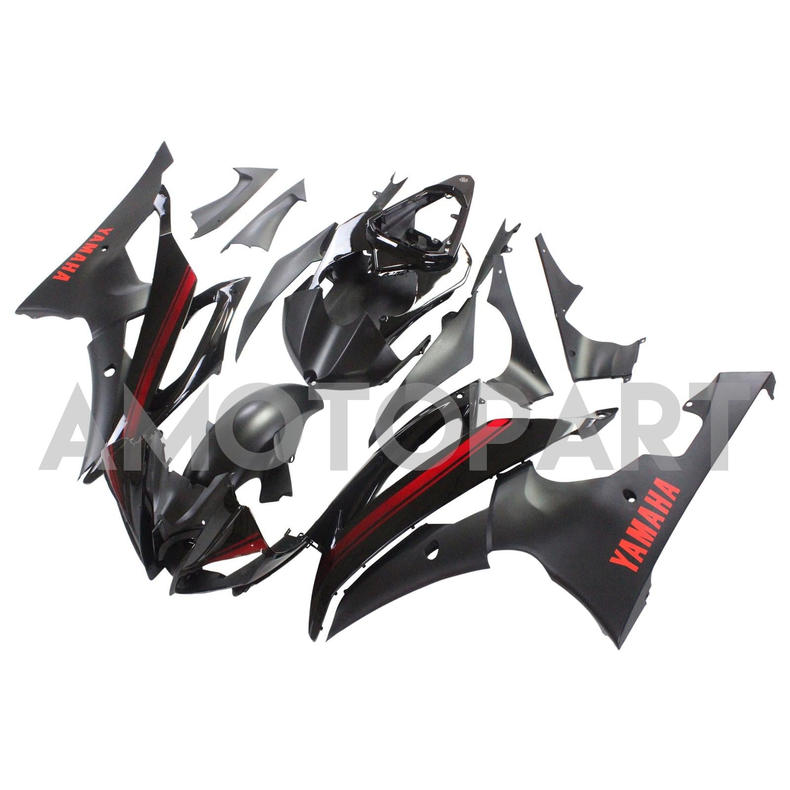 Amotopart Yamaha 2008-2016 YZF 600 R6 Black Fairing Kit