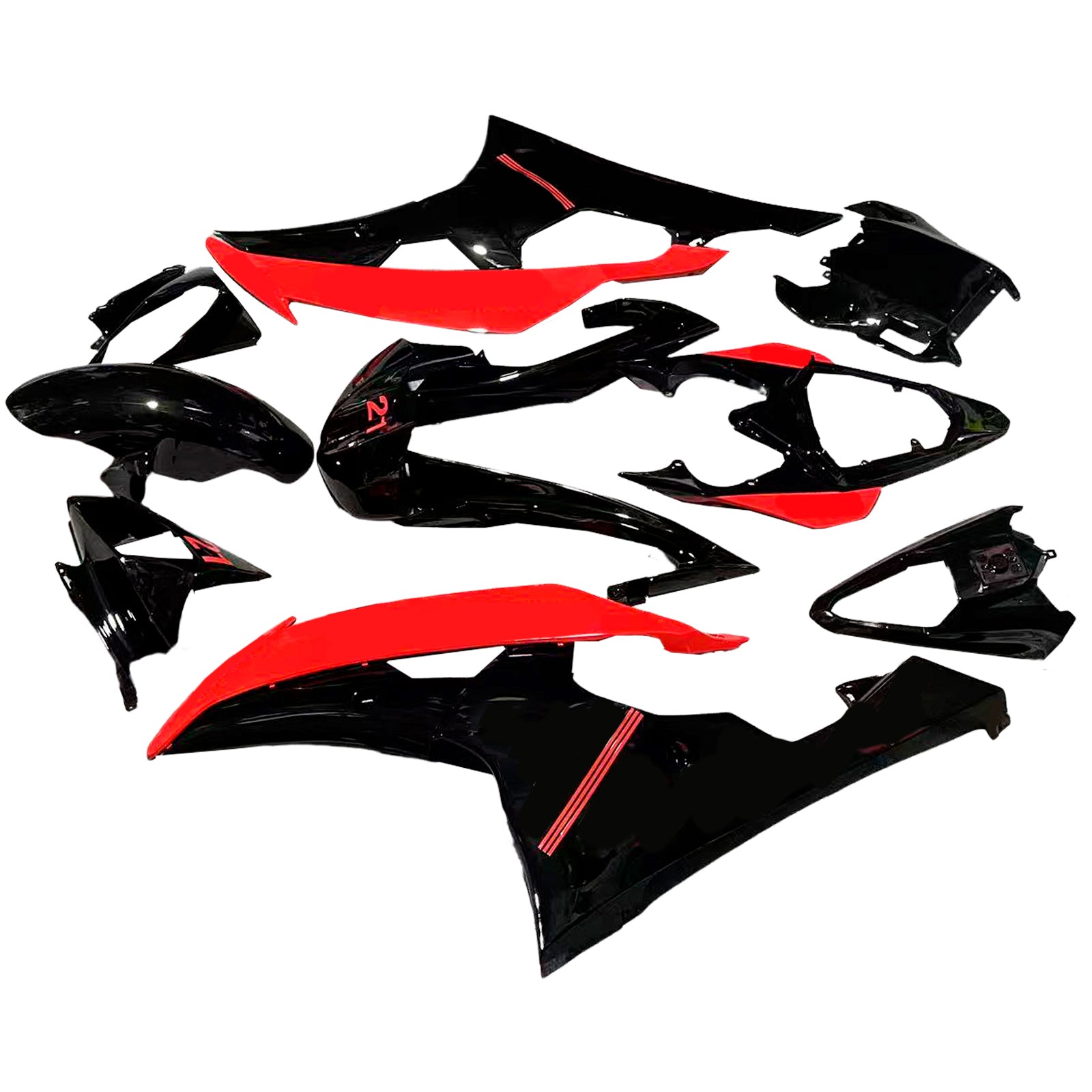 Amotopart Yamaha 2008-2016 YZF 600 R6 Black Red Fairing Kit